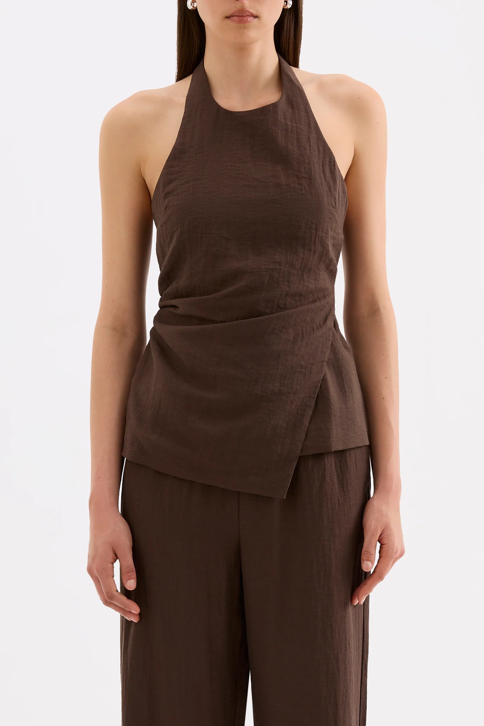Nude Lucy Juno Halter Top - Chocolate
