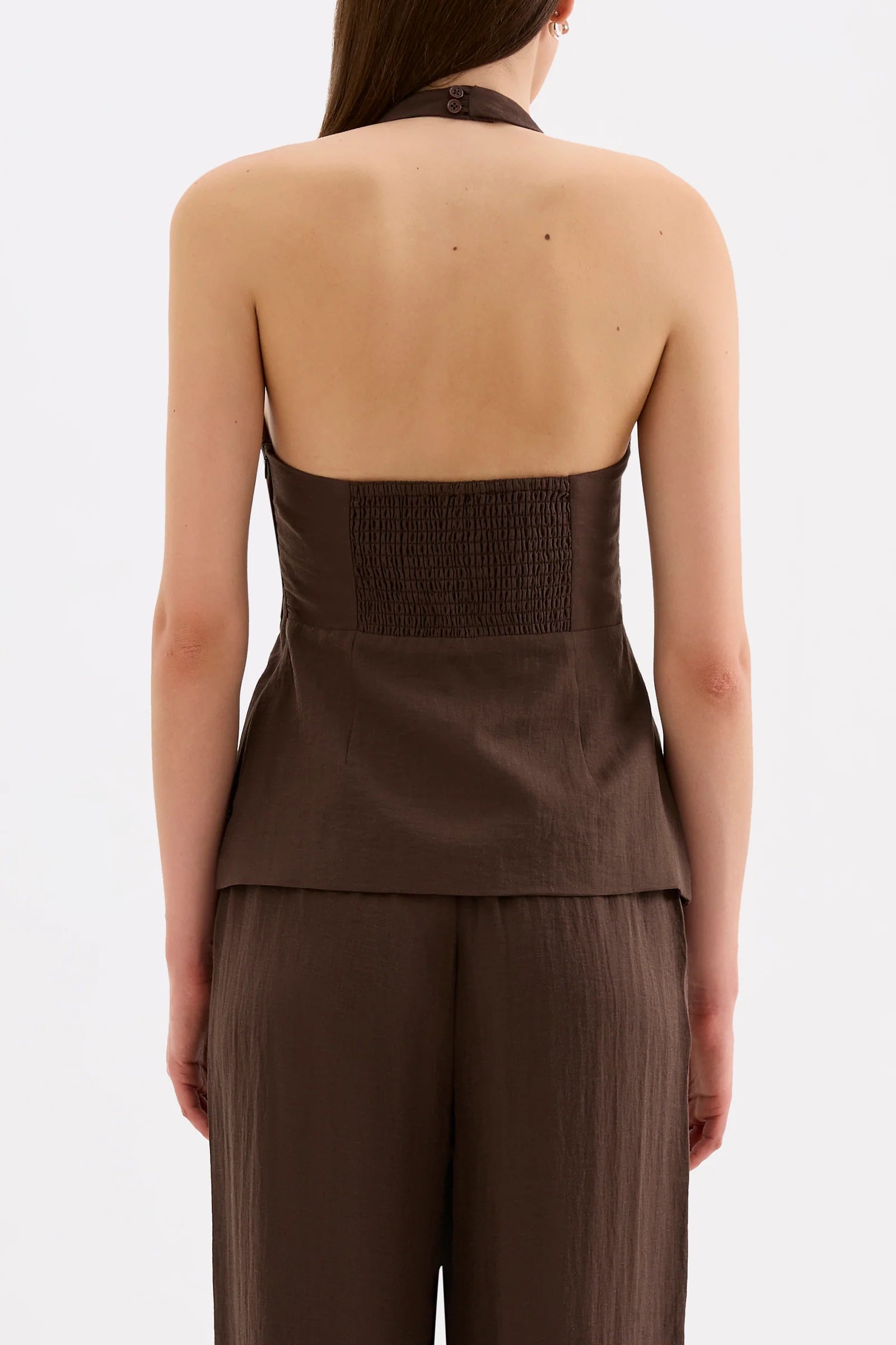 Nude Lucy Juno Halter Top - Chocolate