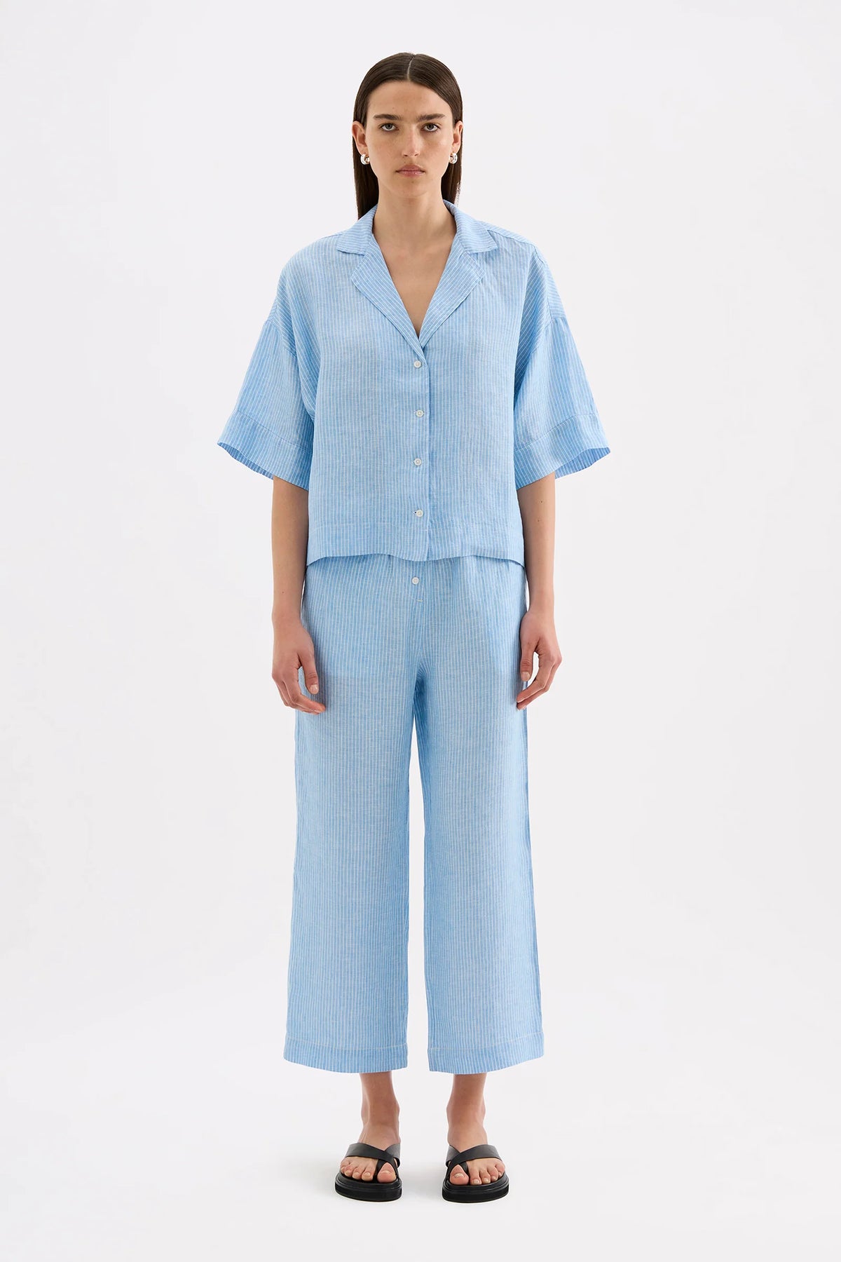 Nude Lucy Lounge Linen Shirt - Cove Stripe