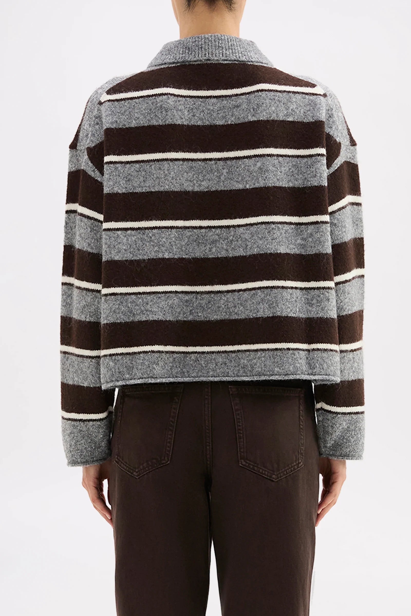 Nude Lucy Maia Rugby Knit - Charcoal Stripe