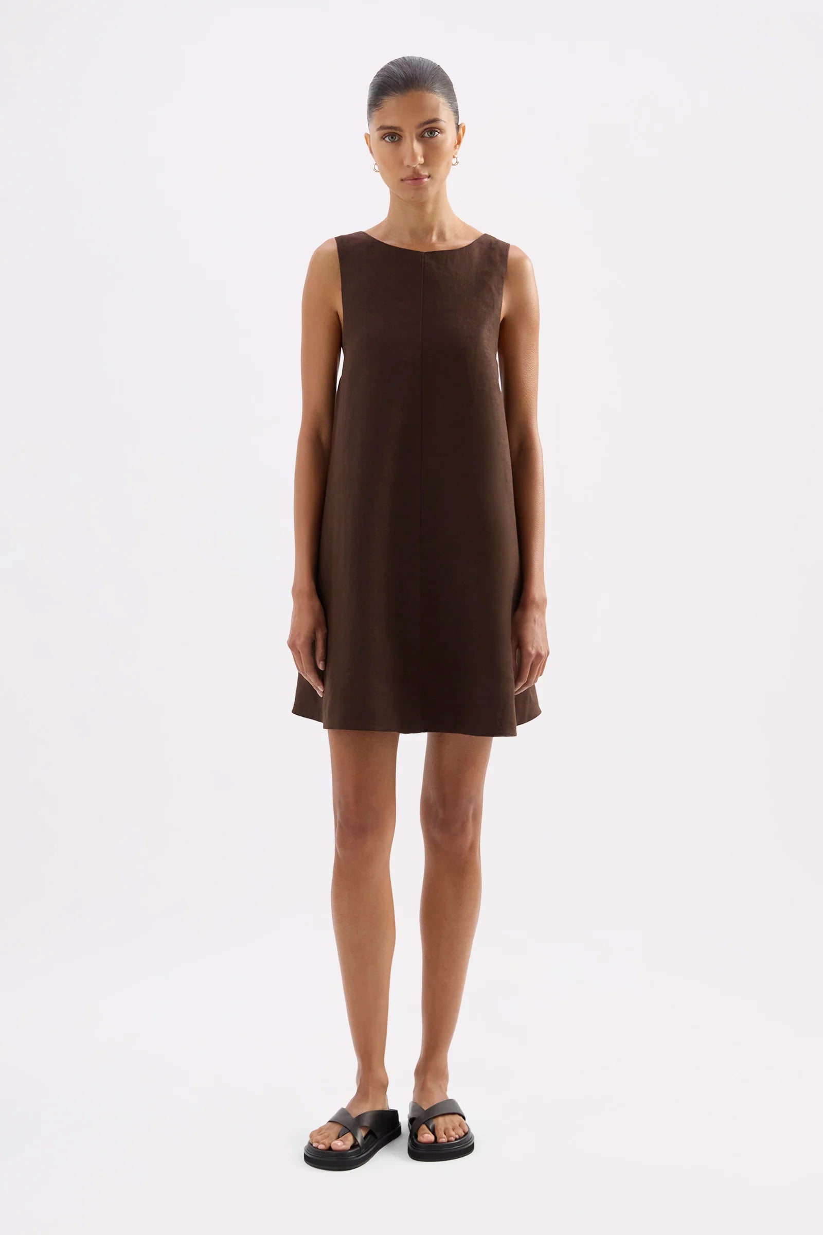 Nude Lucy Nemi Linen Dress - Chocolate