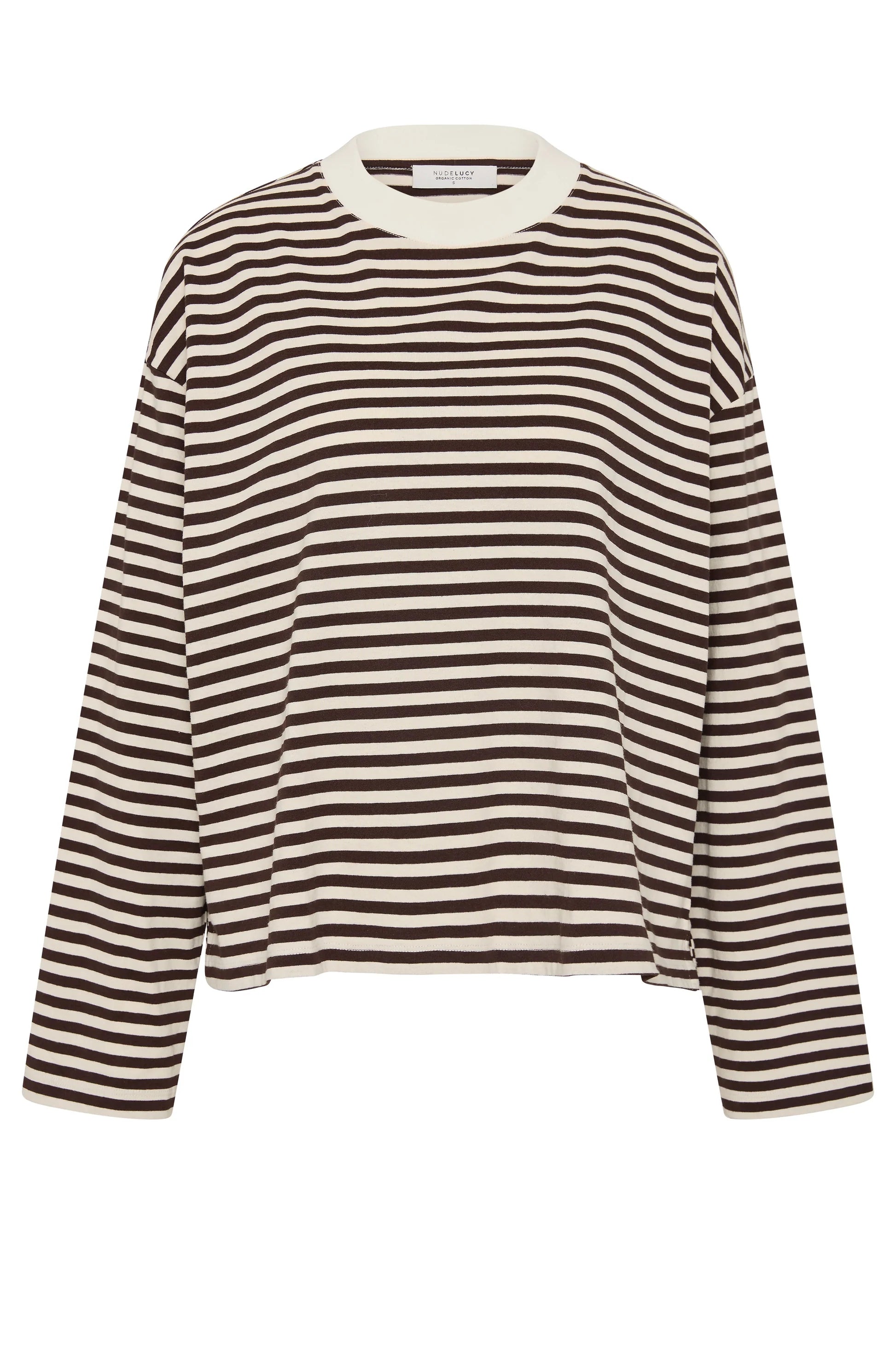 Nude Lucy Organic Stripe LS Tee - Espresson Stripe