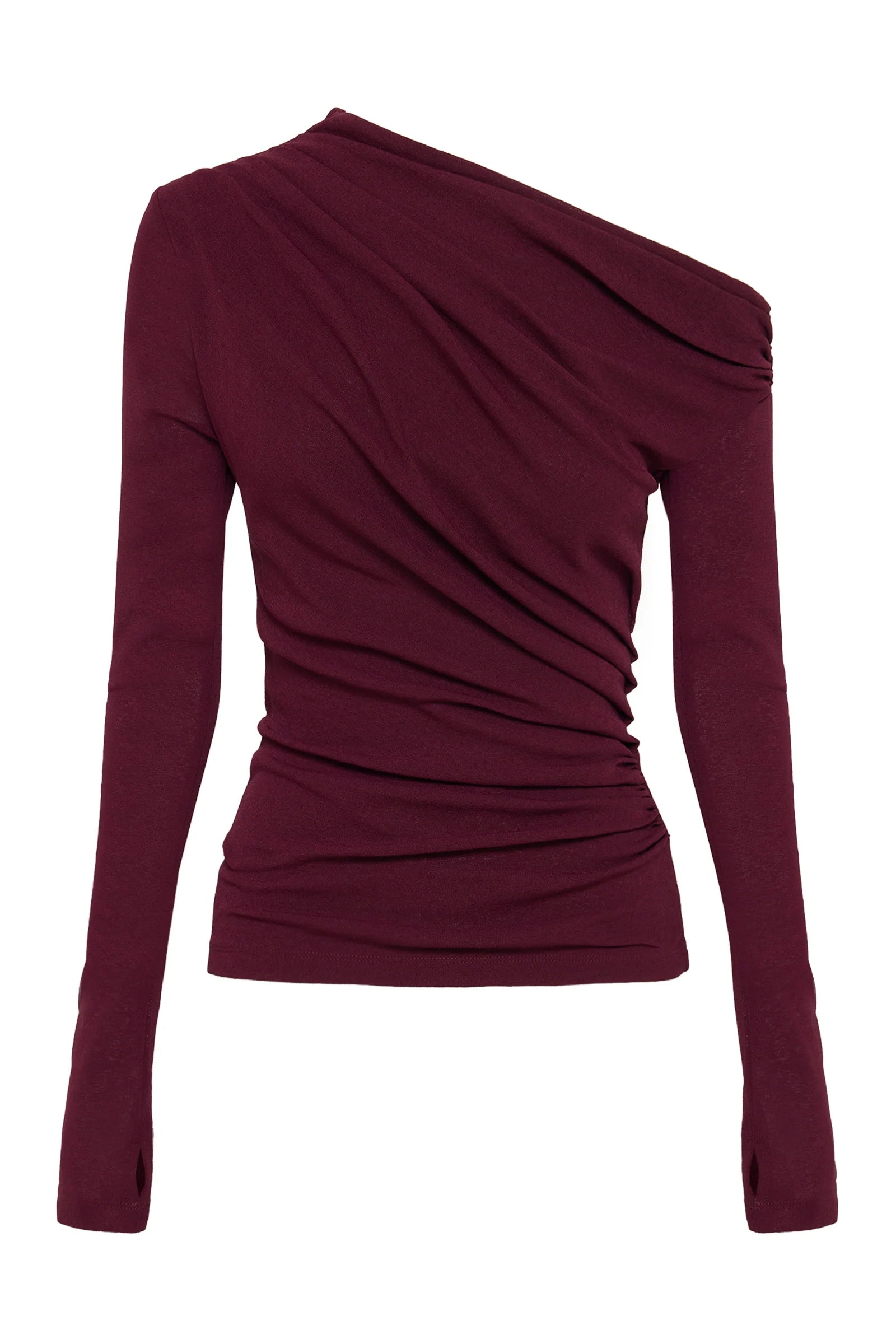 Nude Lucy Rue Mesh Long Sleeve Top - Merlot