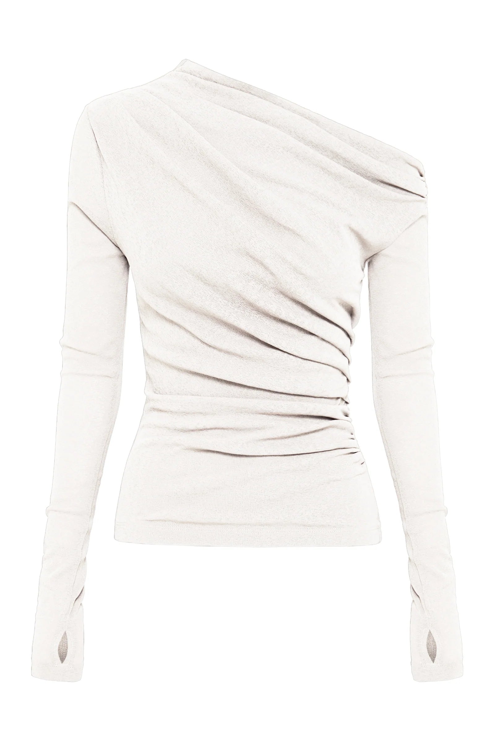 Nude Lucy Rue Mesh Long Sleeve Top - Salt