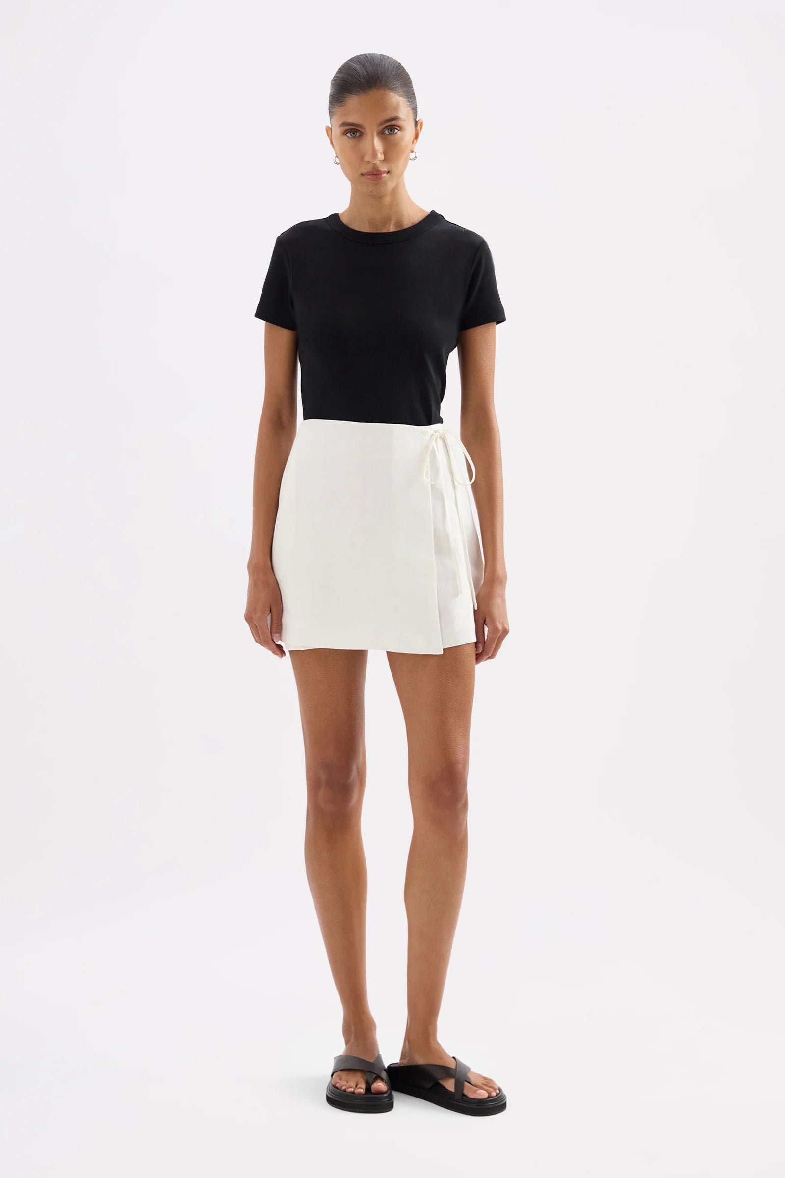 Nude Lucy Sibyl Linen Wrap Skirt - White