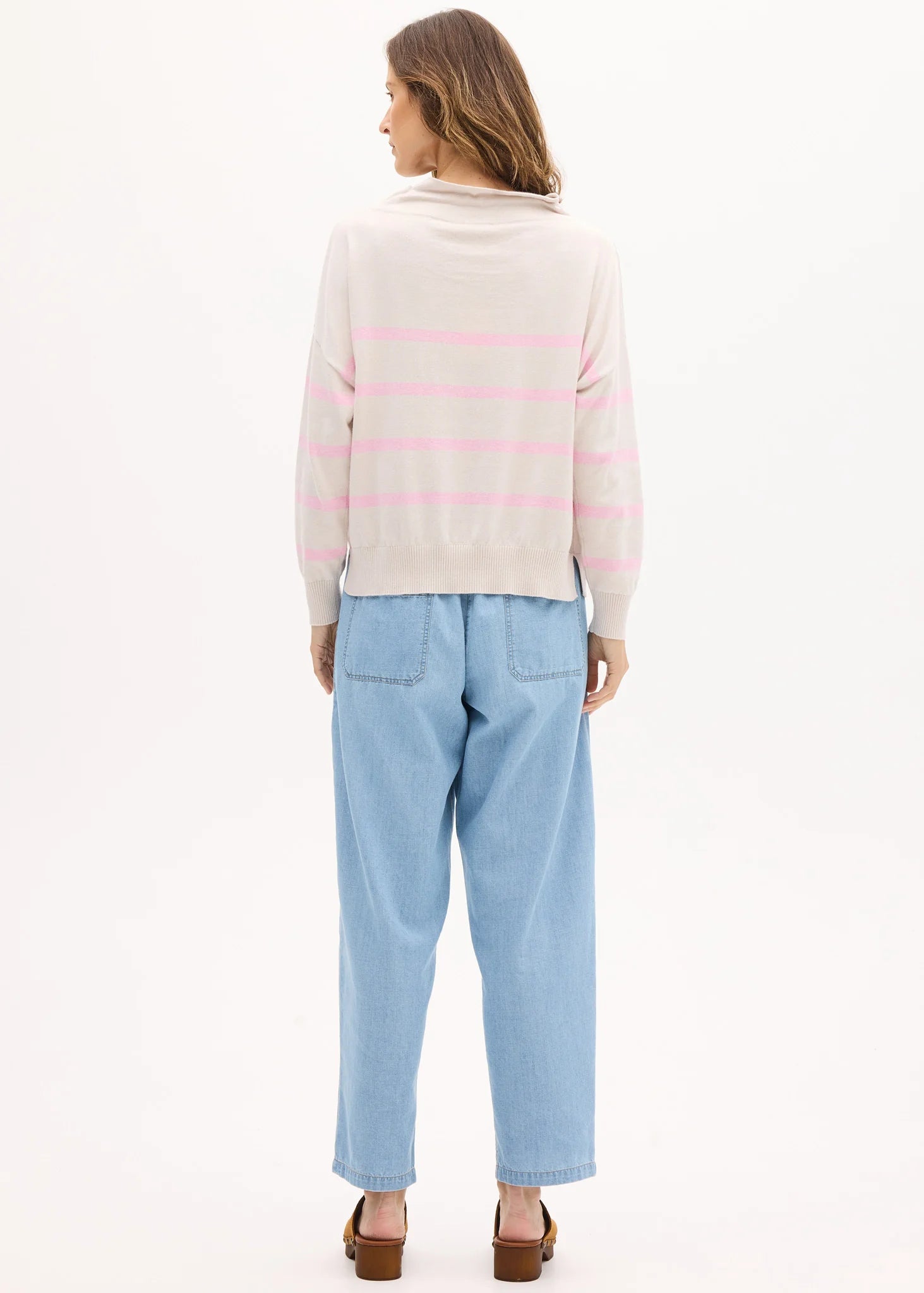 POL Rowan Drawcord Knit - Natural/Pink