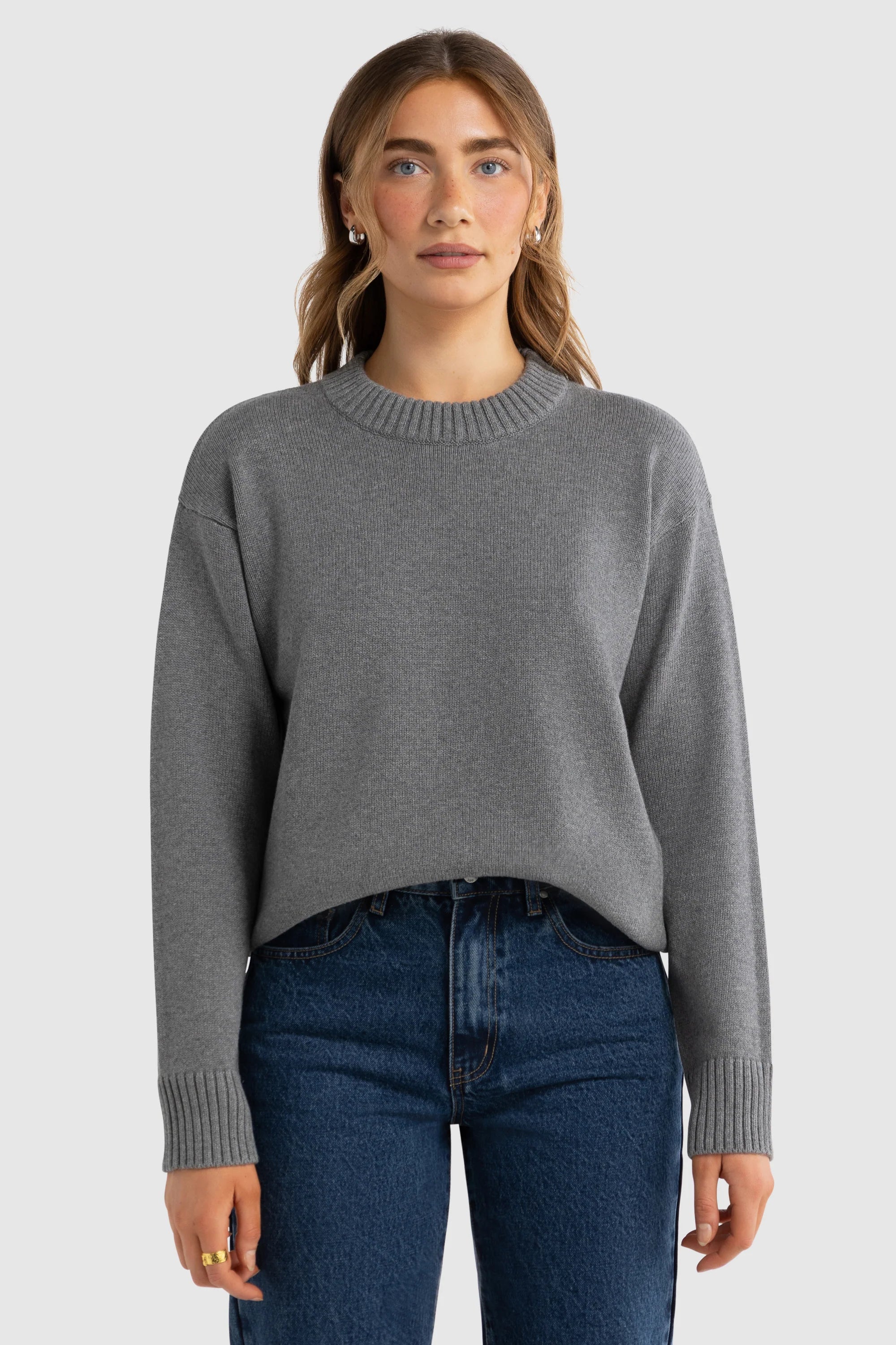 ORTC Astrid Knit Crew - Charcoal Marle