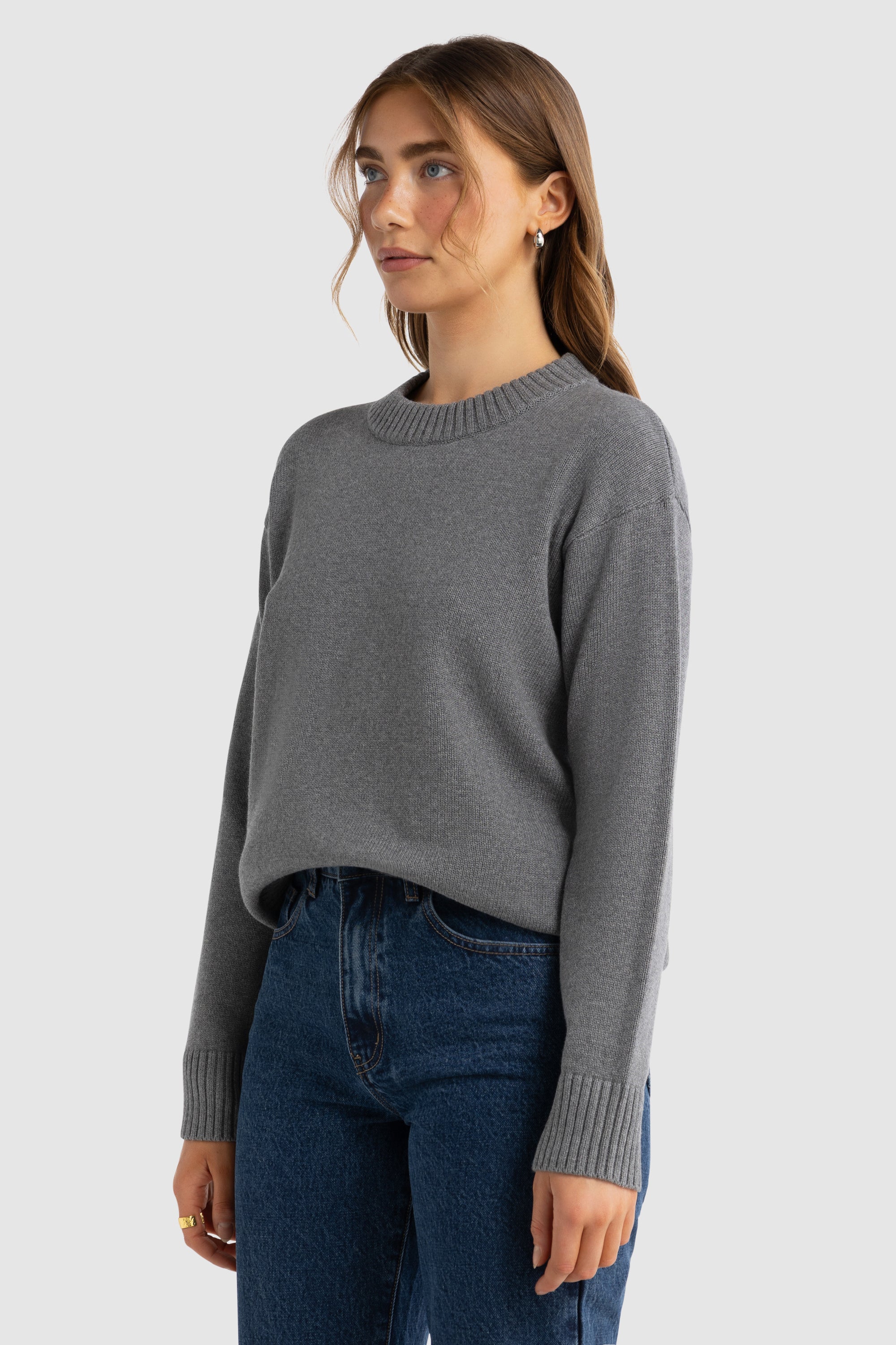 ORTC Astrid Knit Crew - Charcoal Marle