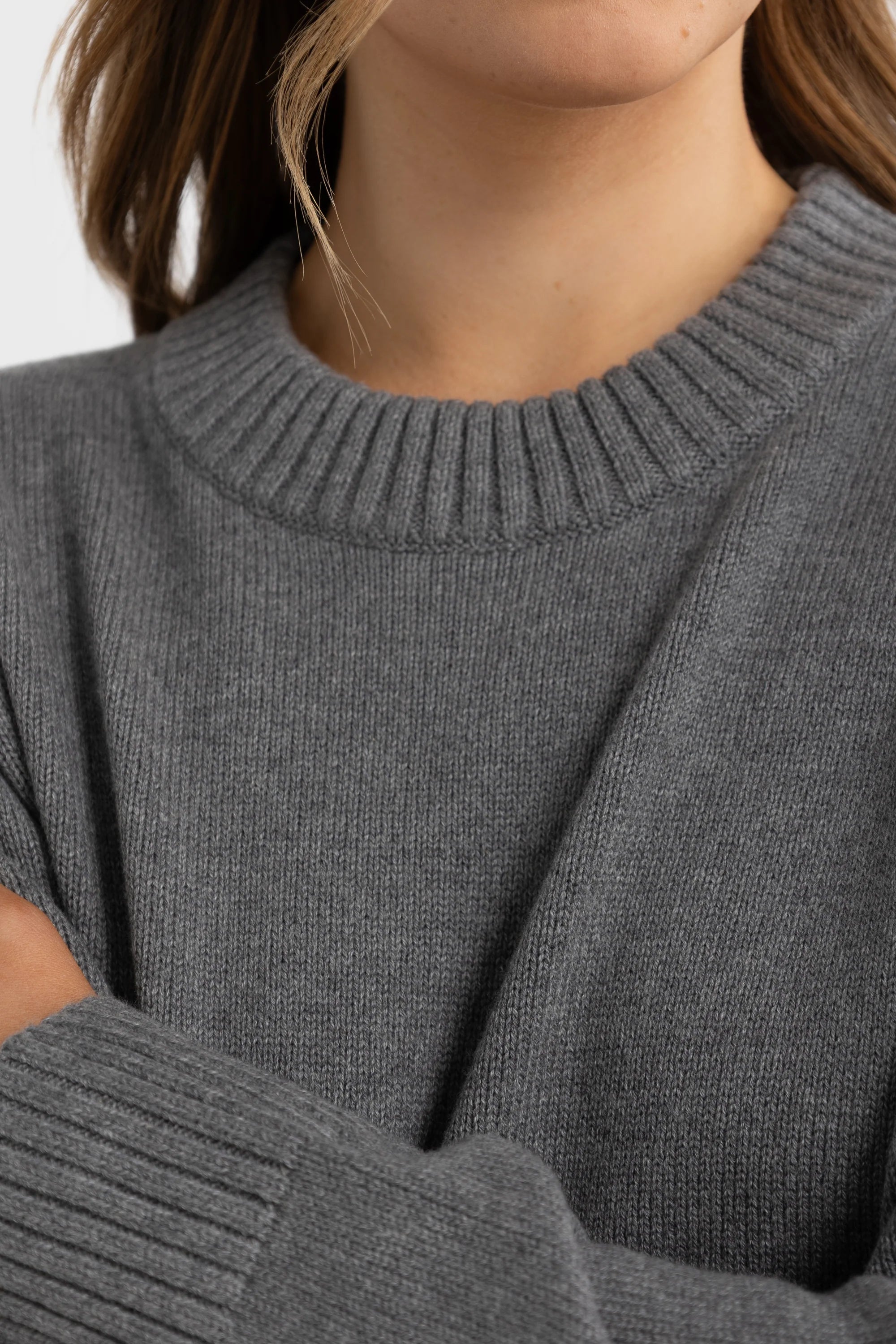 ORTC Astrid Knit Crew - Charcoal Marle