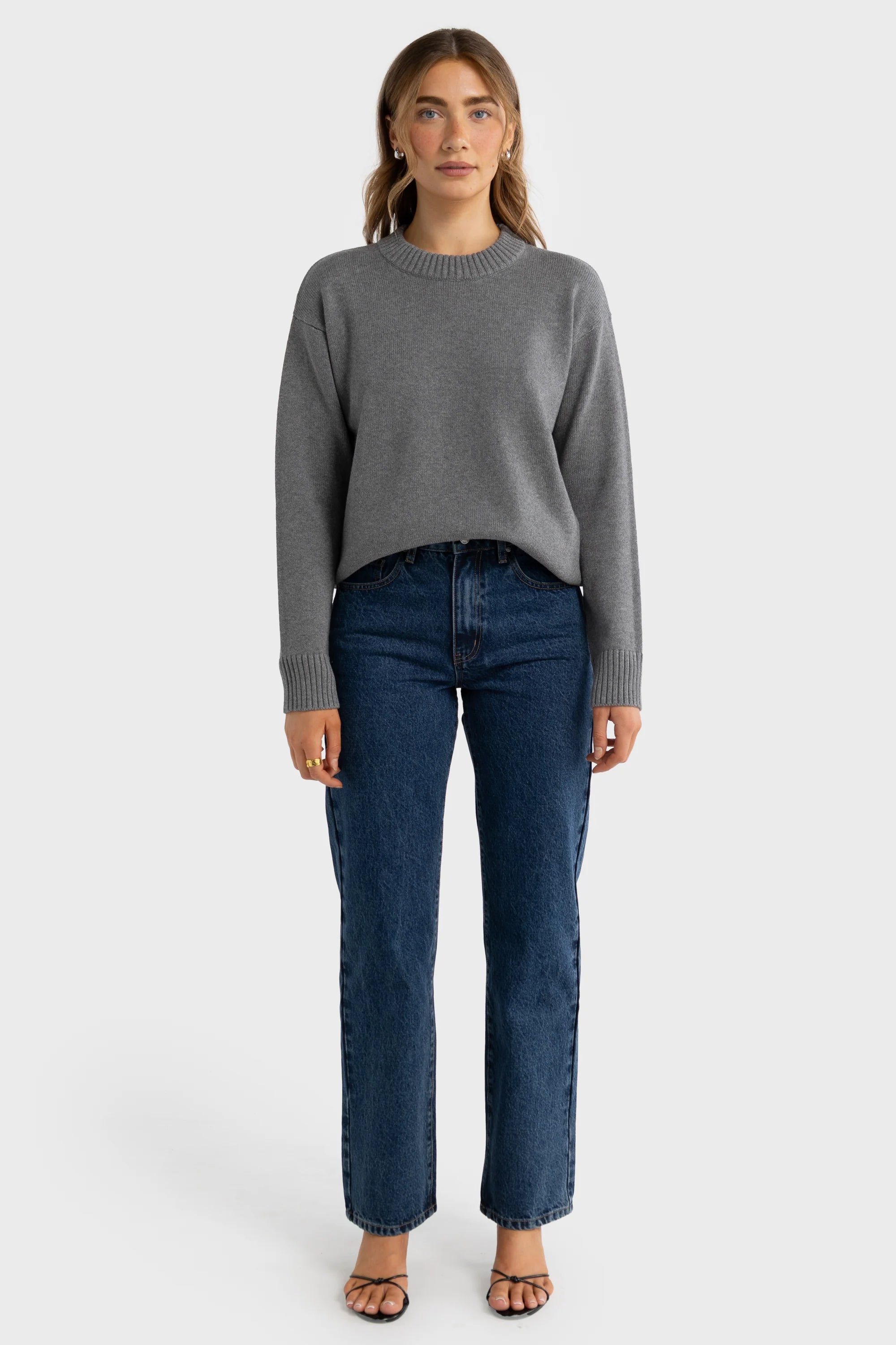 ORTC Astrid Knit Crew - Charcoal Marle