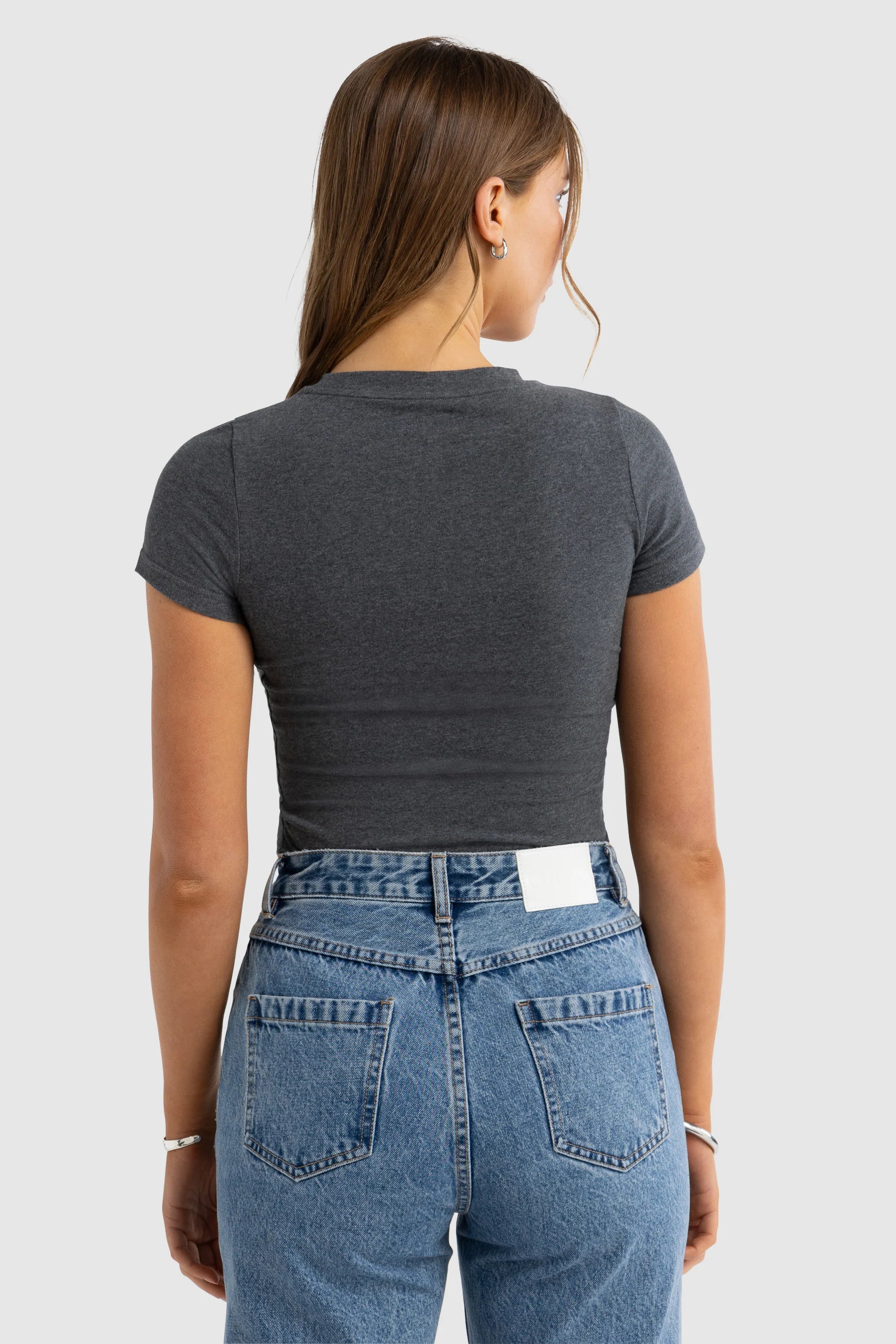 ORTC Evie Fitted T Shirt - Charcoal Marle