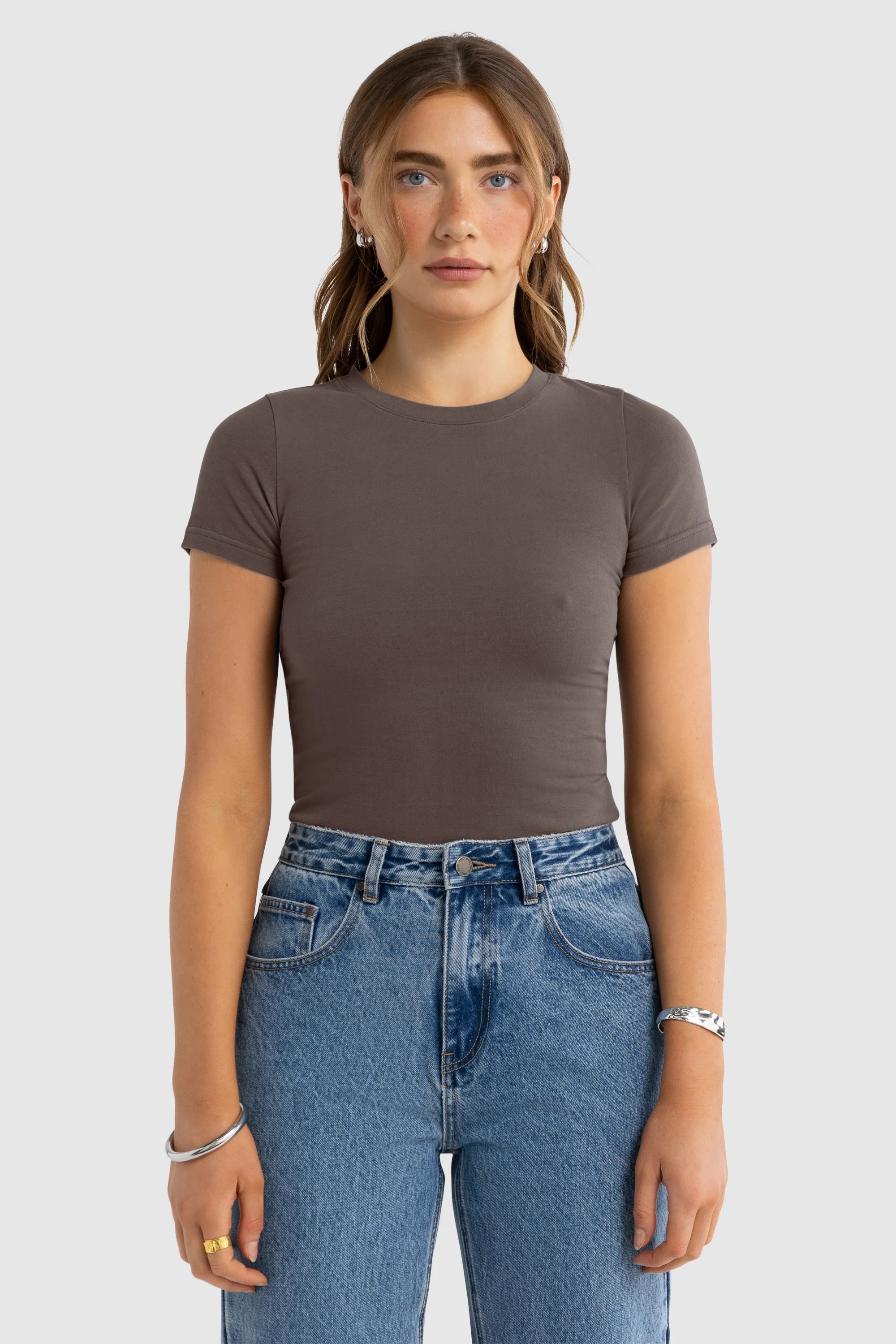 ORTC Evie Fitted T Shirt - Espresso