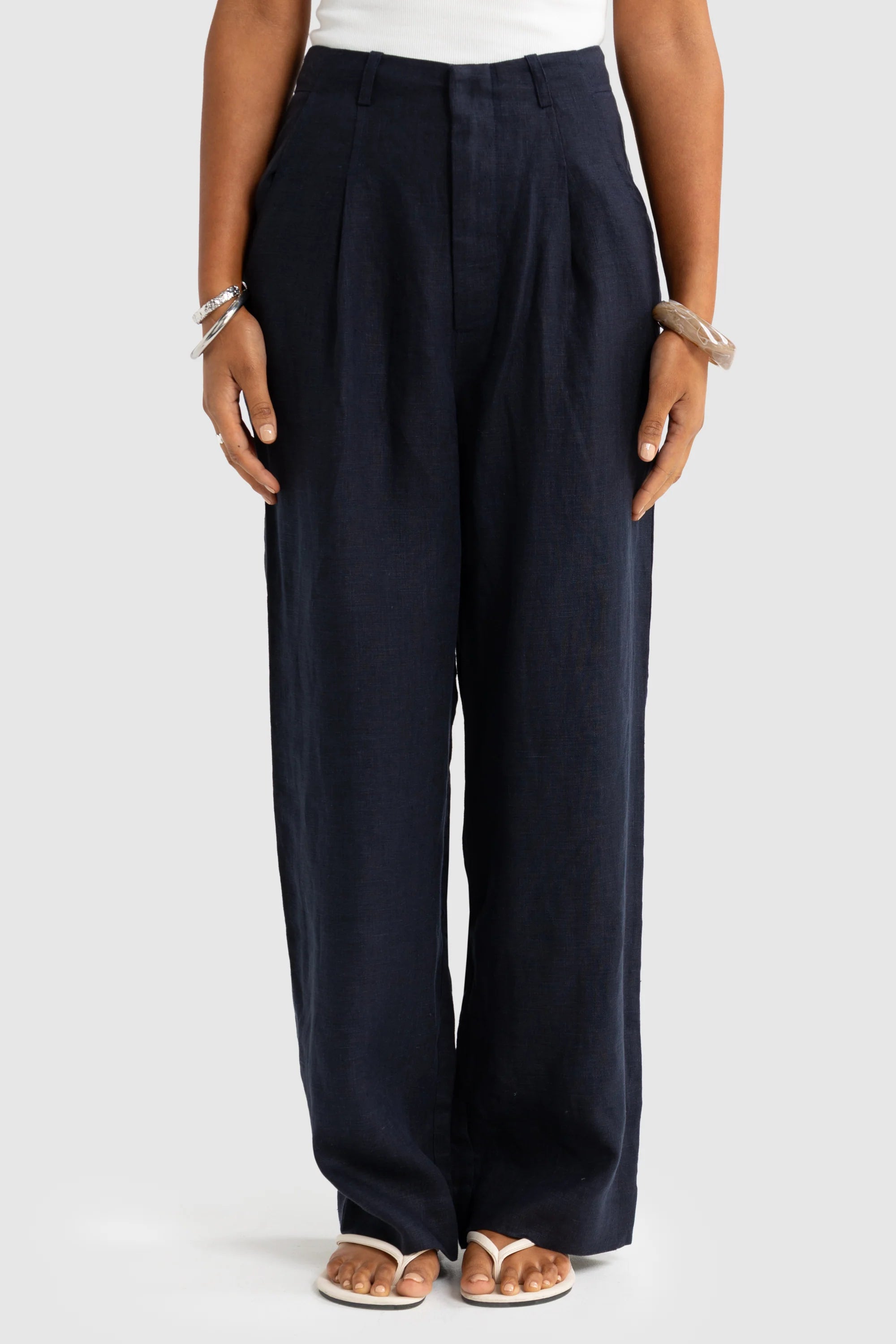 ORTC Savannah Linen Pants - French Navy