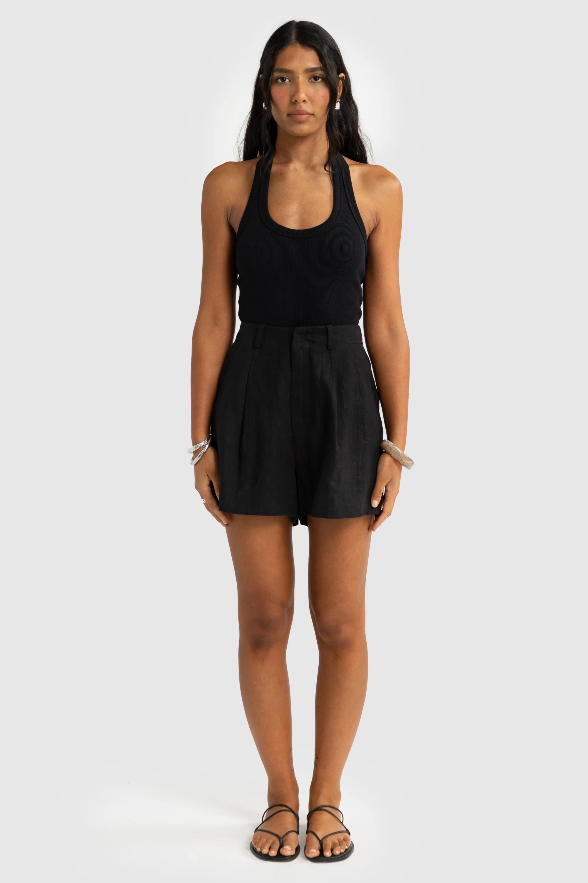 ORTC Savannah Linen Shorts - Black