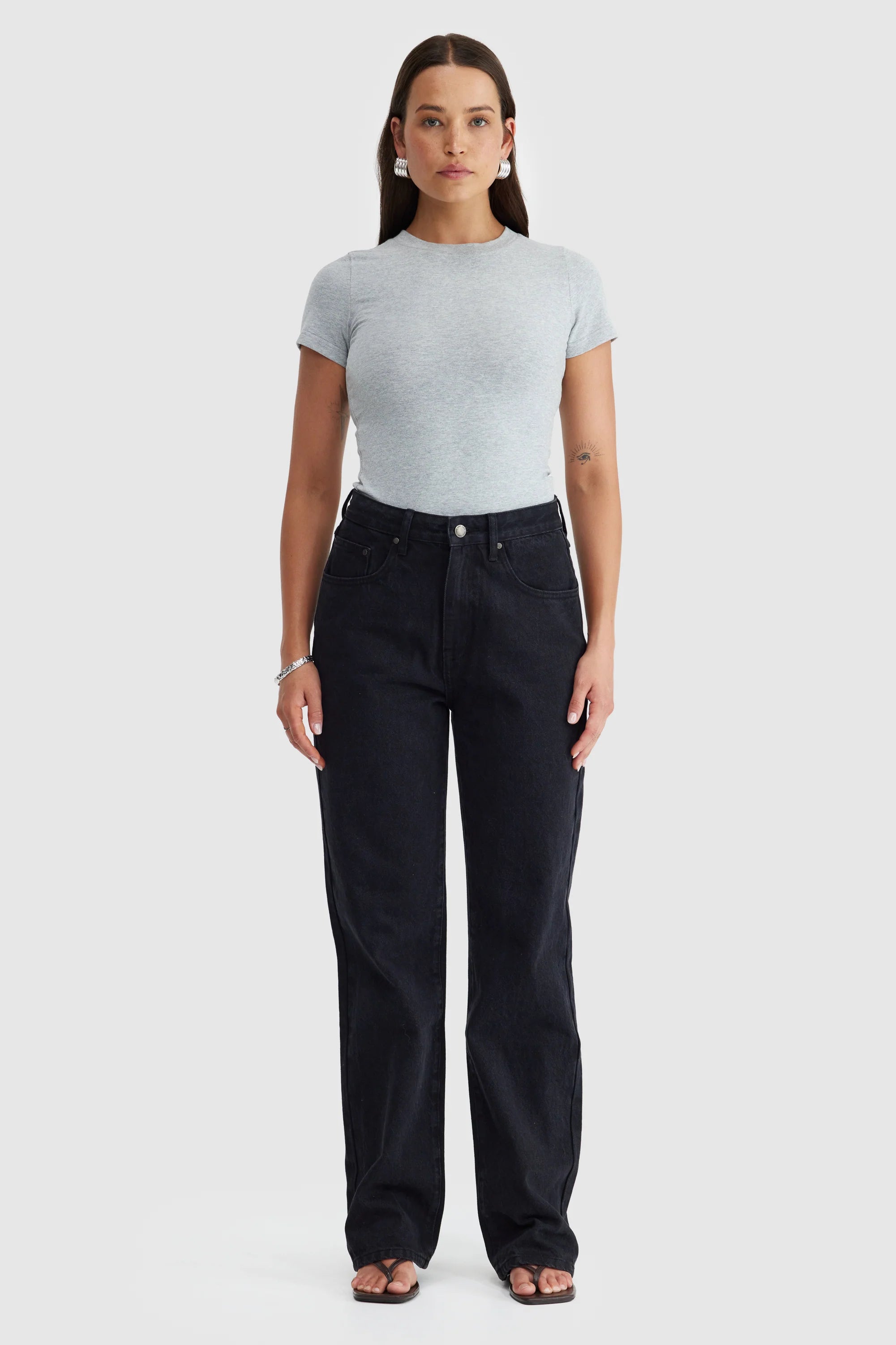 ORTC Evie Fitted T Shirt - Grey Marle
