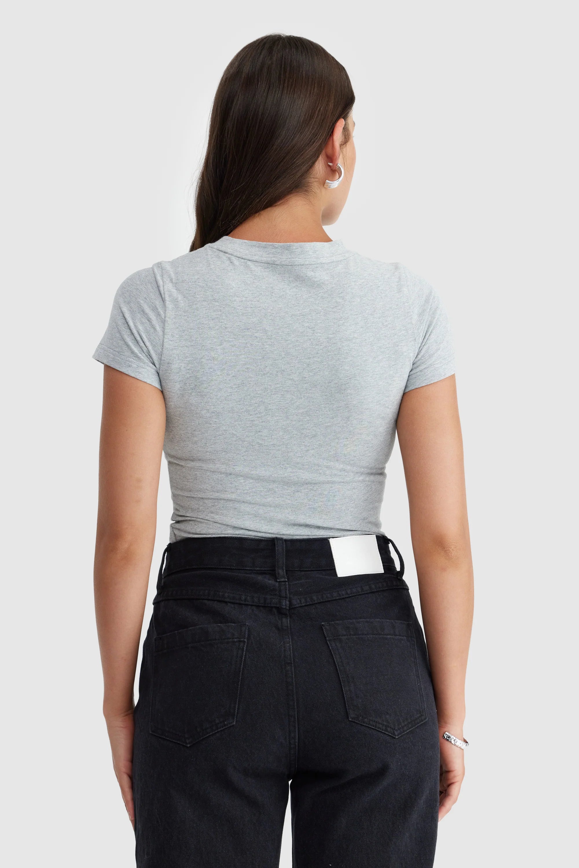 ORTC Evie Fitted T Shirt - Grey Marle