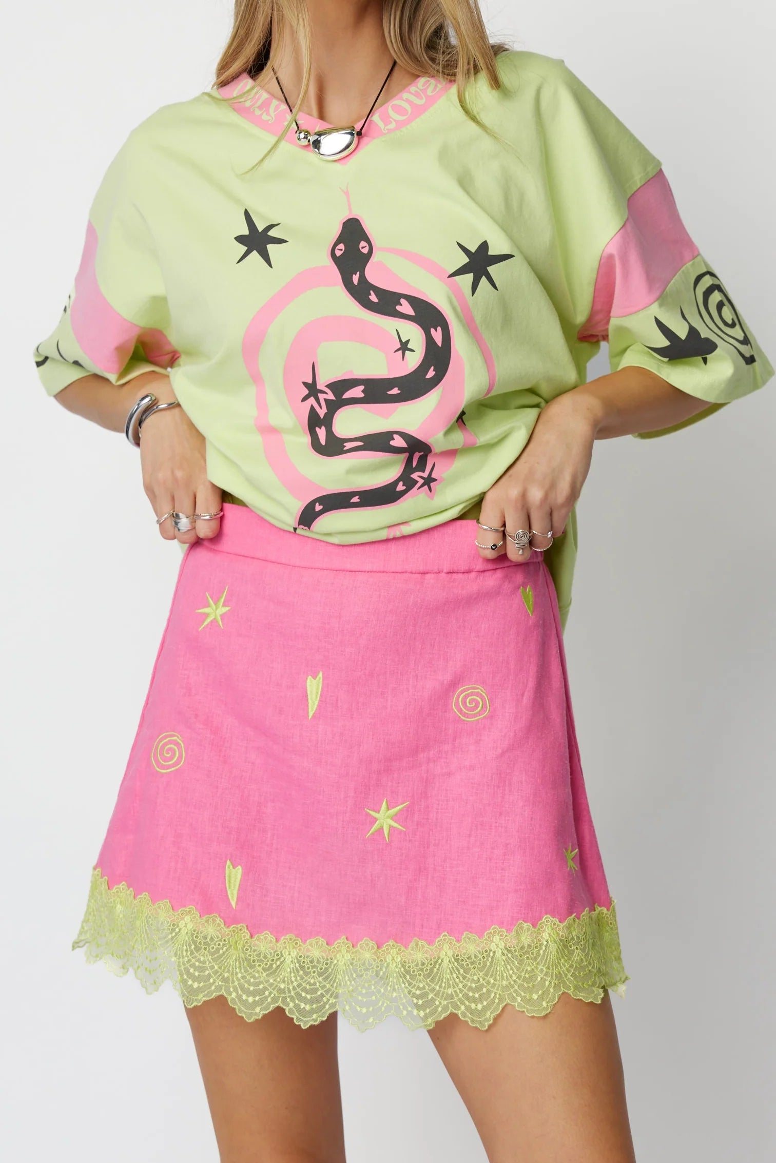 Only Lovers Left Lucky Mini Skirt - Love Potion