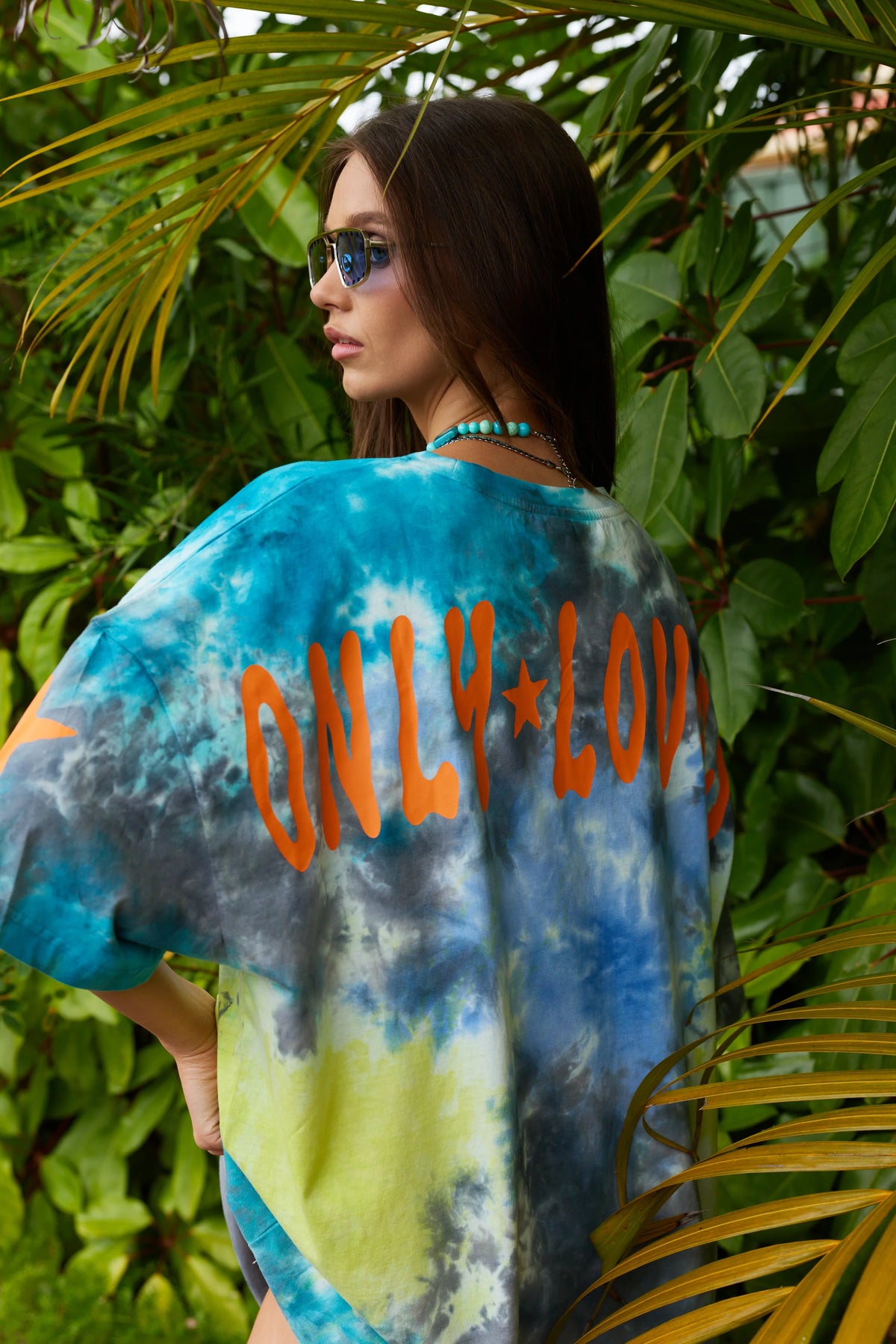 Only Lovers Left Starburst Tie Dye Tee - Tropical Crush