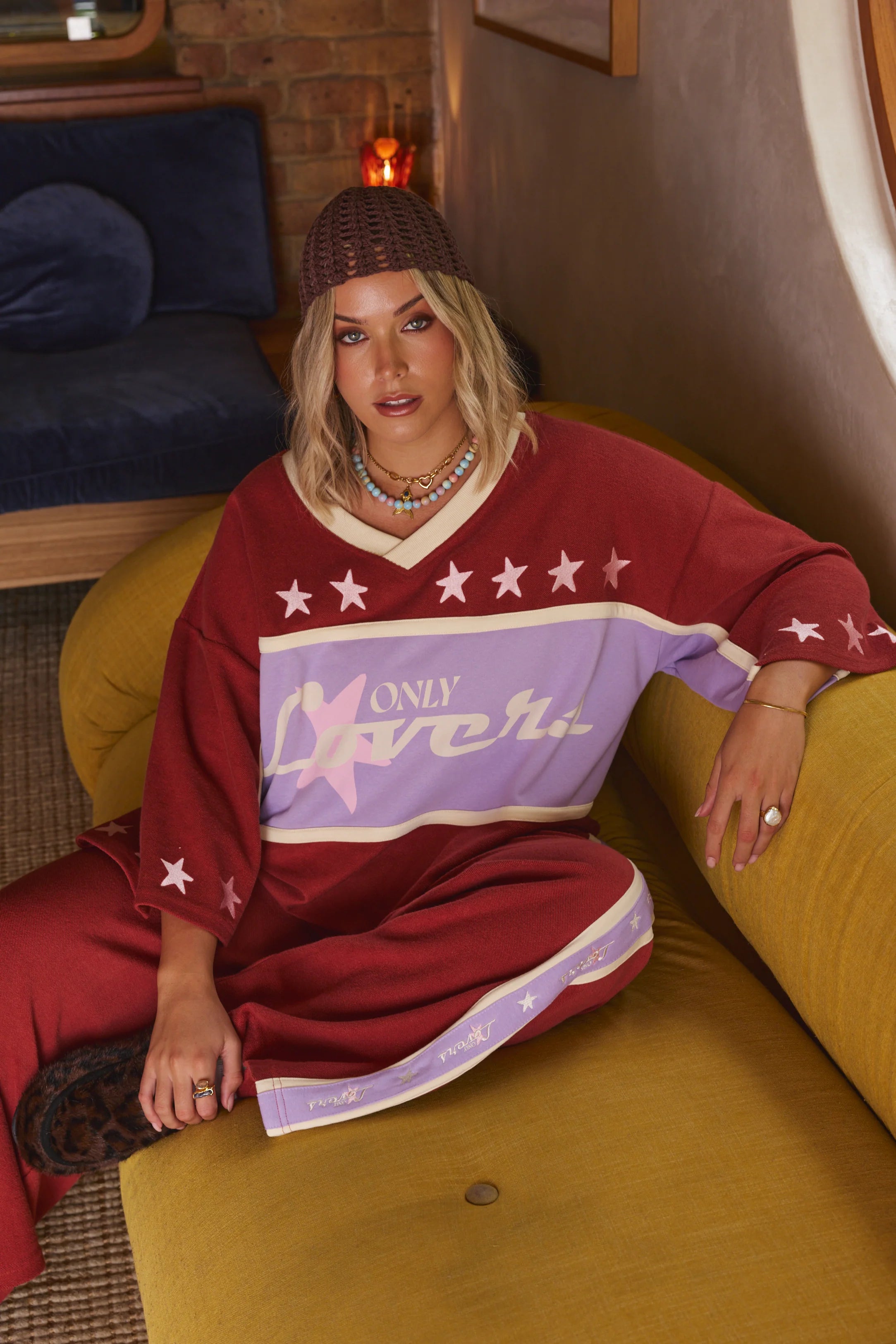 Only Lovers Left Surf League Jersey - Burgundy