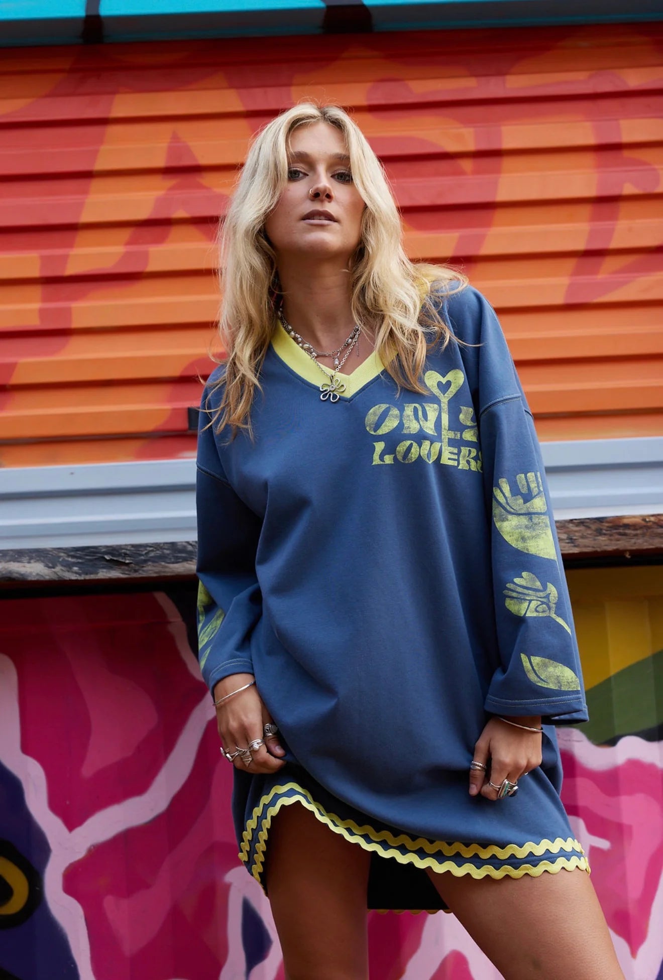 Only Lovers Left ‘The Roses’ Tee Dress - Avalon