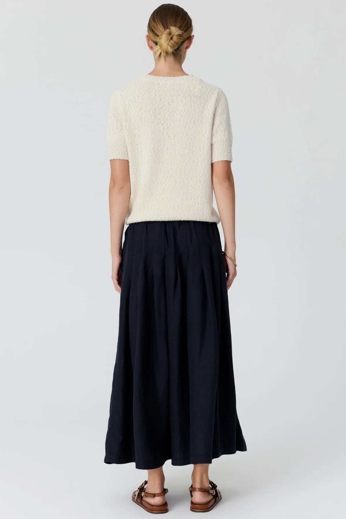 POL Cedar Lurex Knit Top - Chalk/Silver