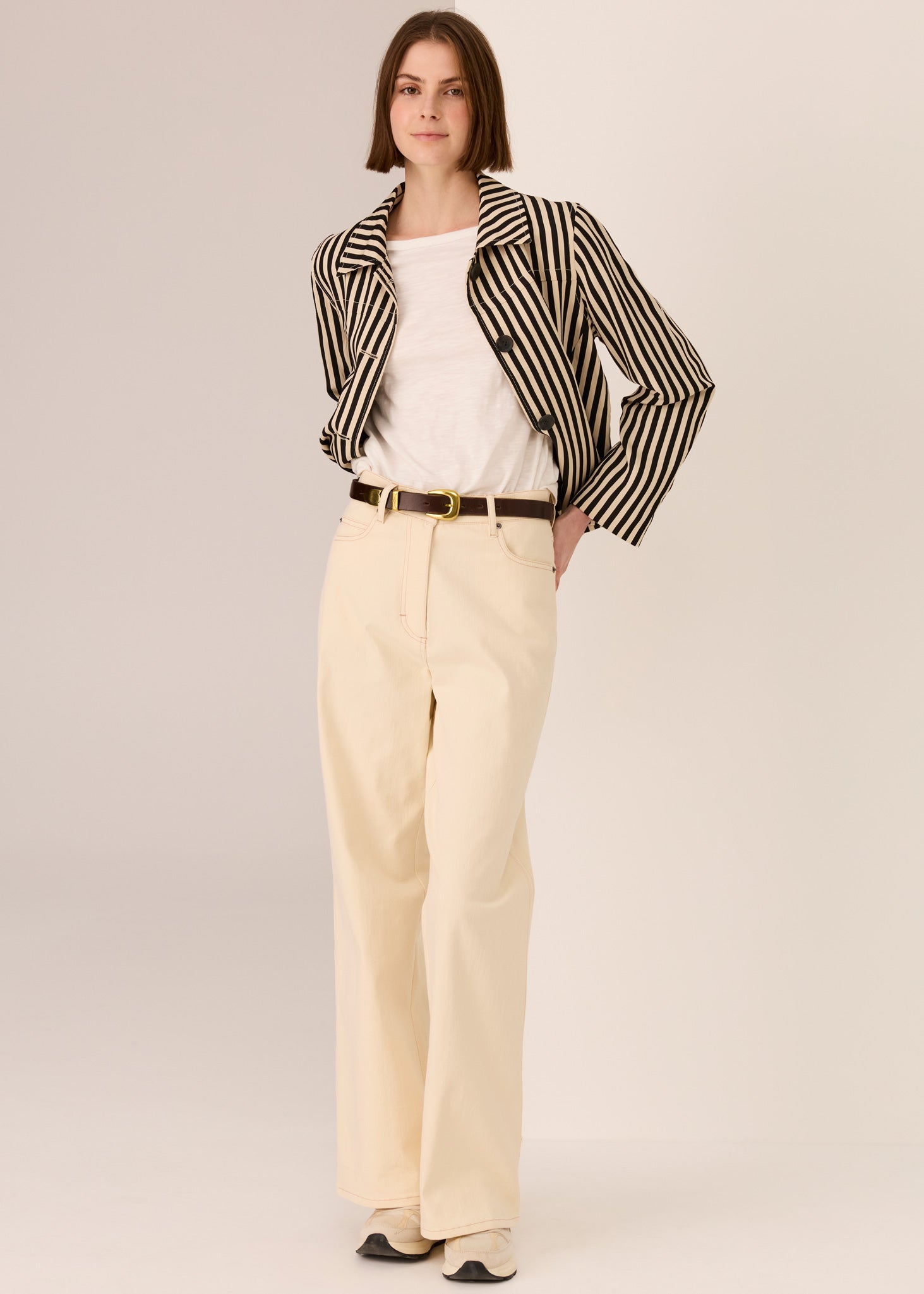 POL Lana Wide Leg Jean - Ivory