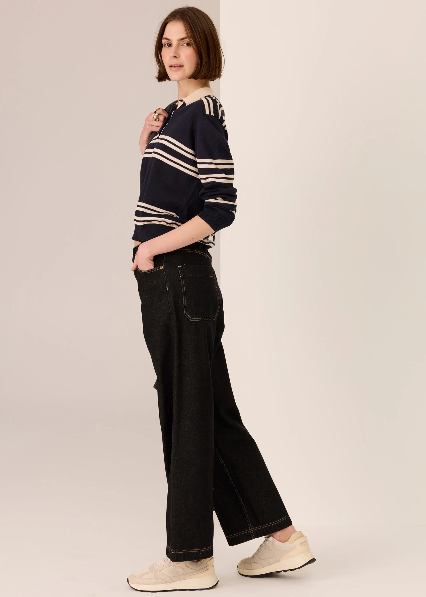POL Andie Cropped Jean - Black Wash