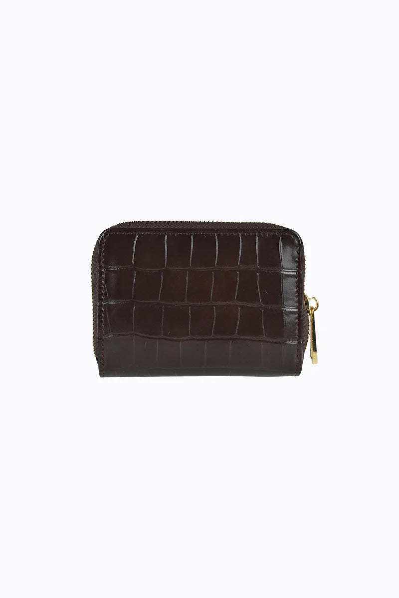 Peta + Jain Benjie Wallet - Choc Croc/Gold