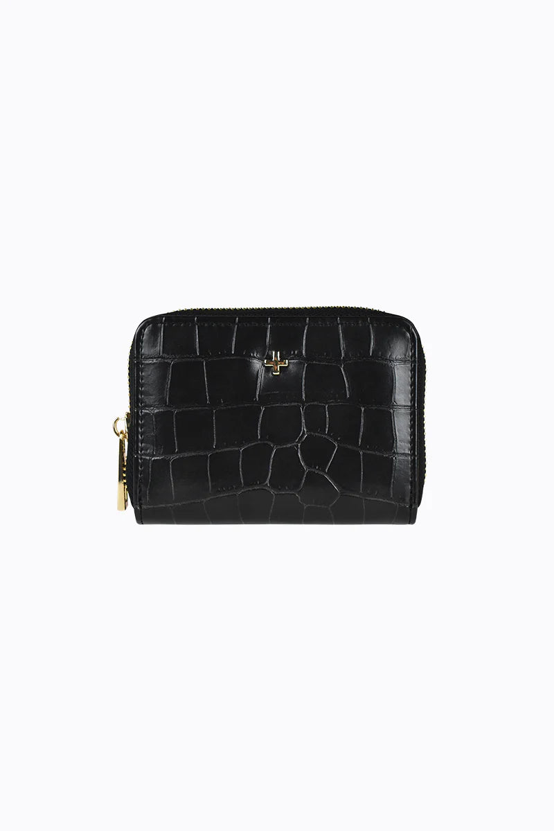 Peta + Jain Benjie Wallet - Black Croc/Gold