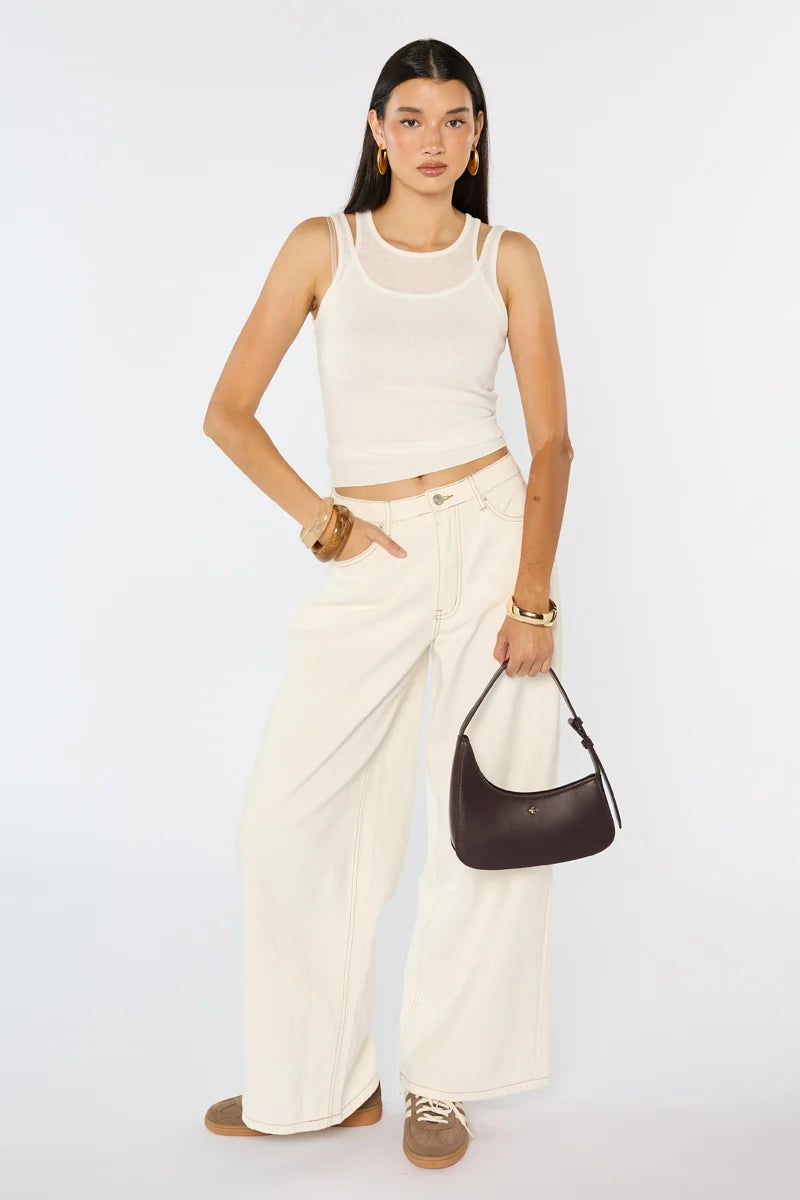 Peta + Jain Gala Assymetric Shoulder Bag - Choc/Gold