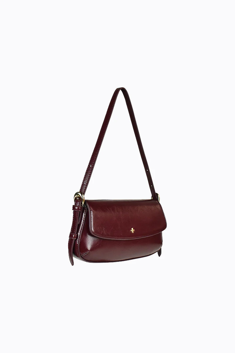 Peta + Jain Hailee Flapover Shoulder Bag - Berry Shine/Gold