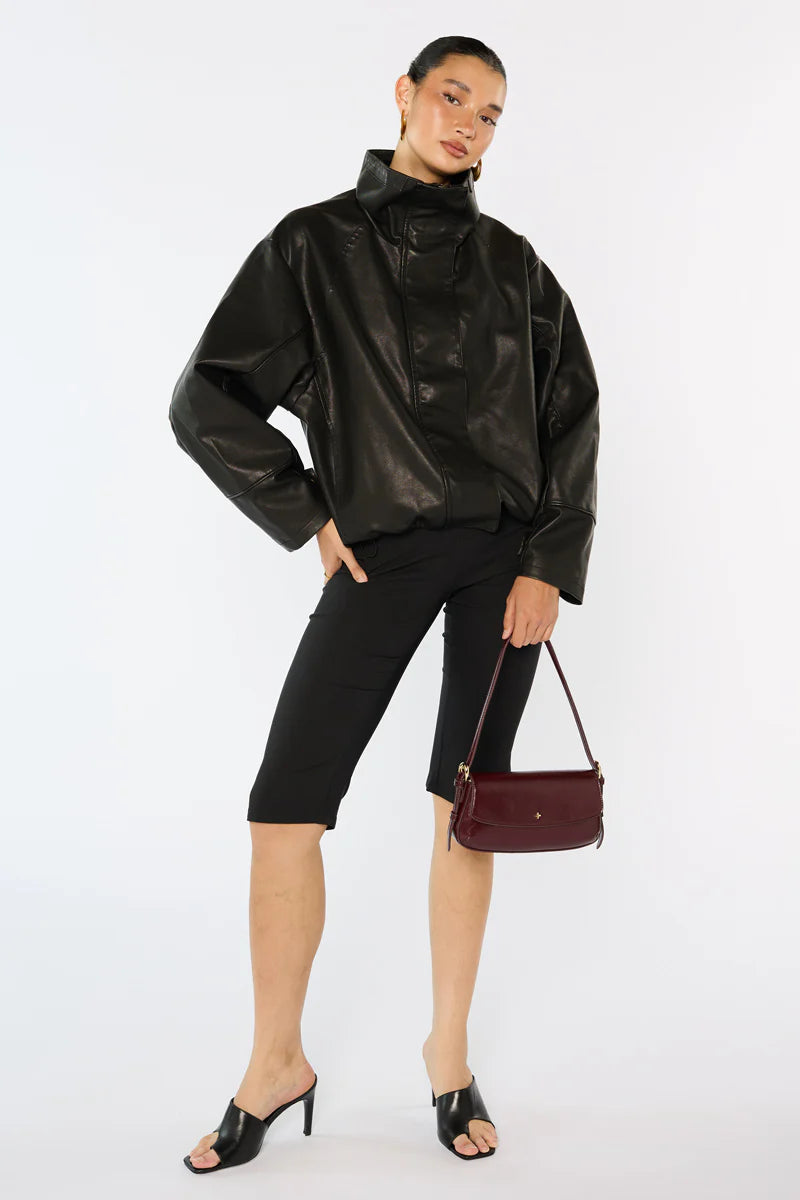 Peta + Jain Hailee Flapover Shoulder Bag - Berry Shine/Gold