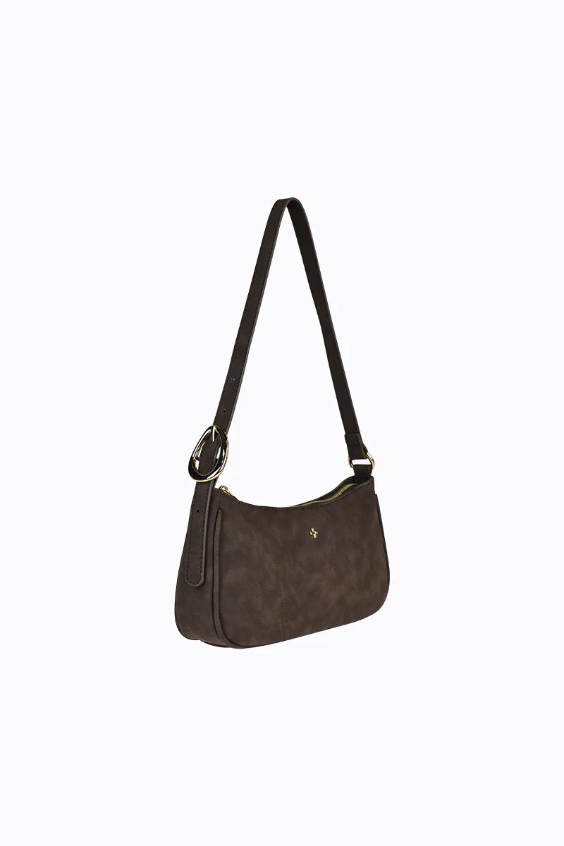 Peta + Jain Jesabel Shoulder Bag - Choc Suede/Gold