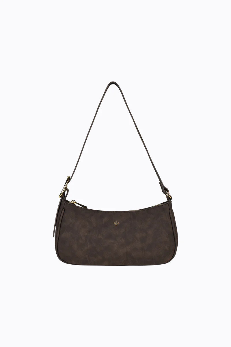 Peta + Jain Jesabel Shoulder Bag - Choc Suede/Gold