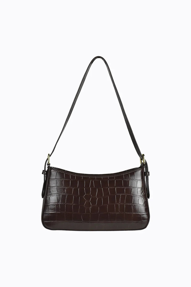 Peta + Jain Lilu Shoulder Bag - Choc Croc/Gold