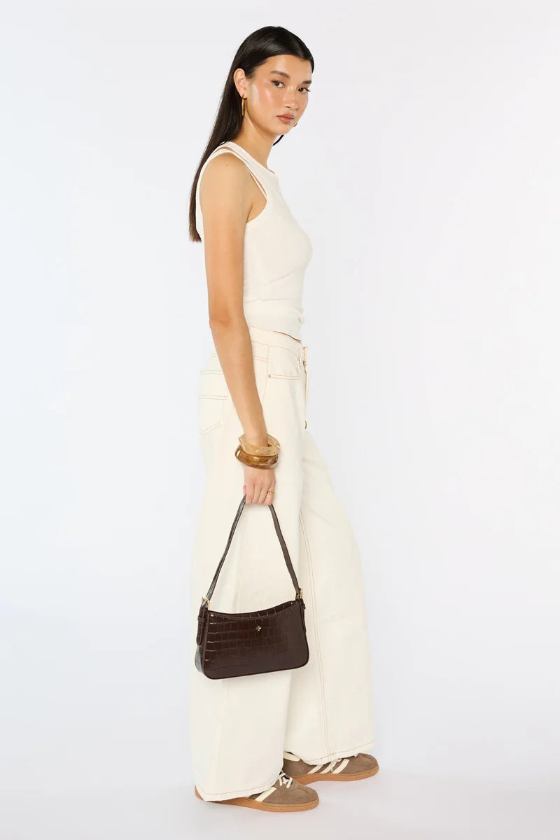 Peta + Jain Lilu Shoulder Bag - Choc Croc/Gold