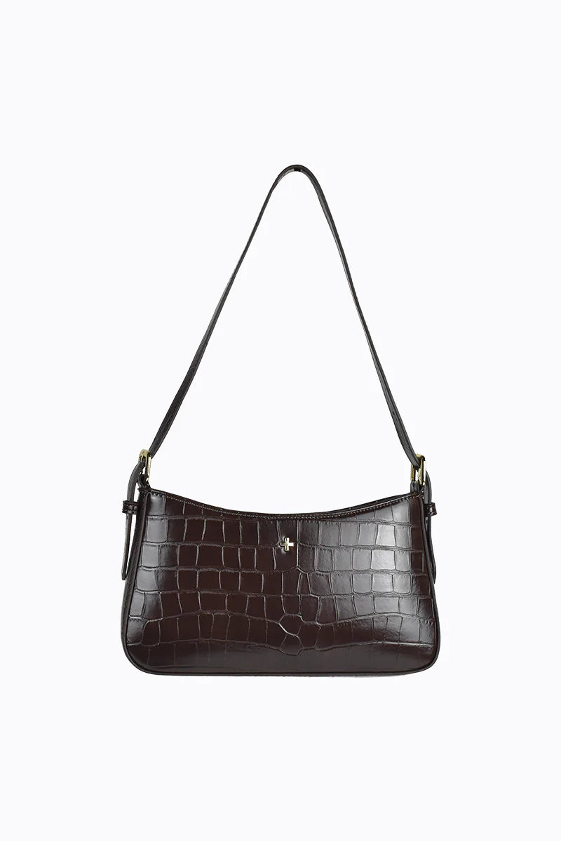 Peta + Jain Lilu Shoulder Bag - Choc Croc/Gold