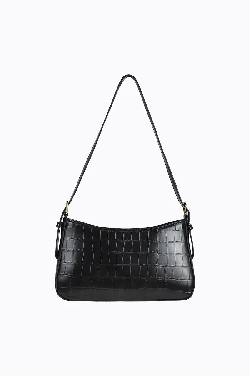 Peta + Jain Lilu Shoulder Bag - Black Croc/Gold
