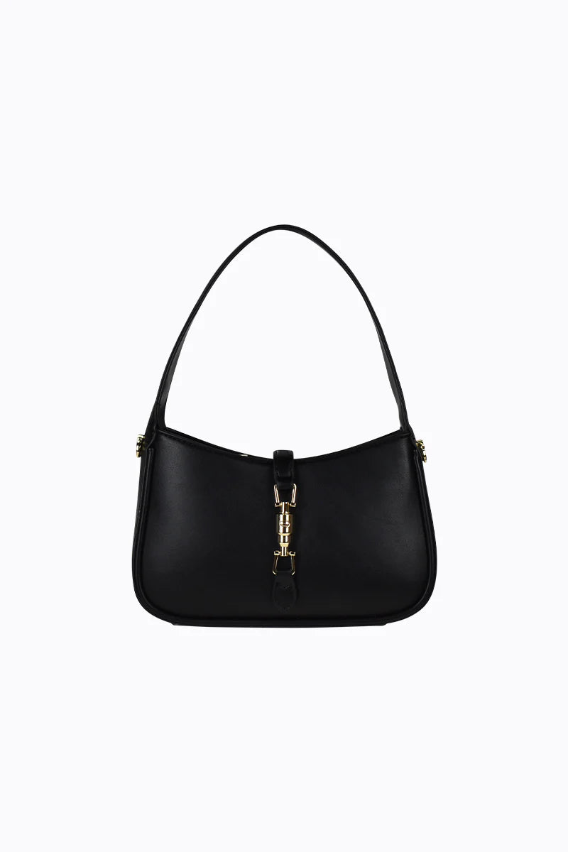 Peta + Jain Ollie Clip Front Shoulder Bag - Black/Gold