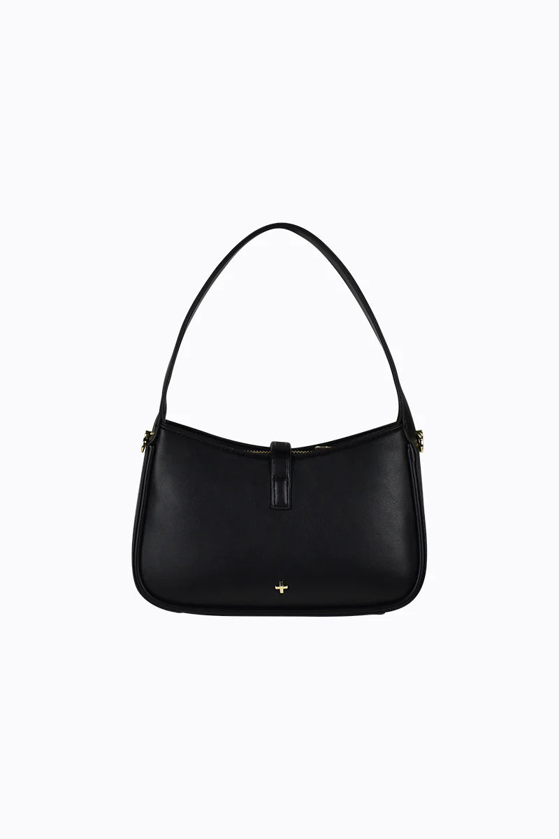 Peta + Jain Ollie Clip Front Shoulder Bag - Black/Gold