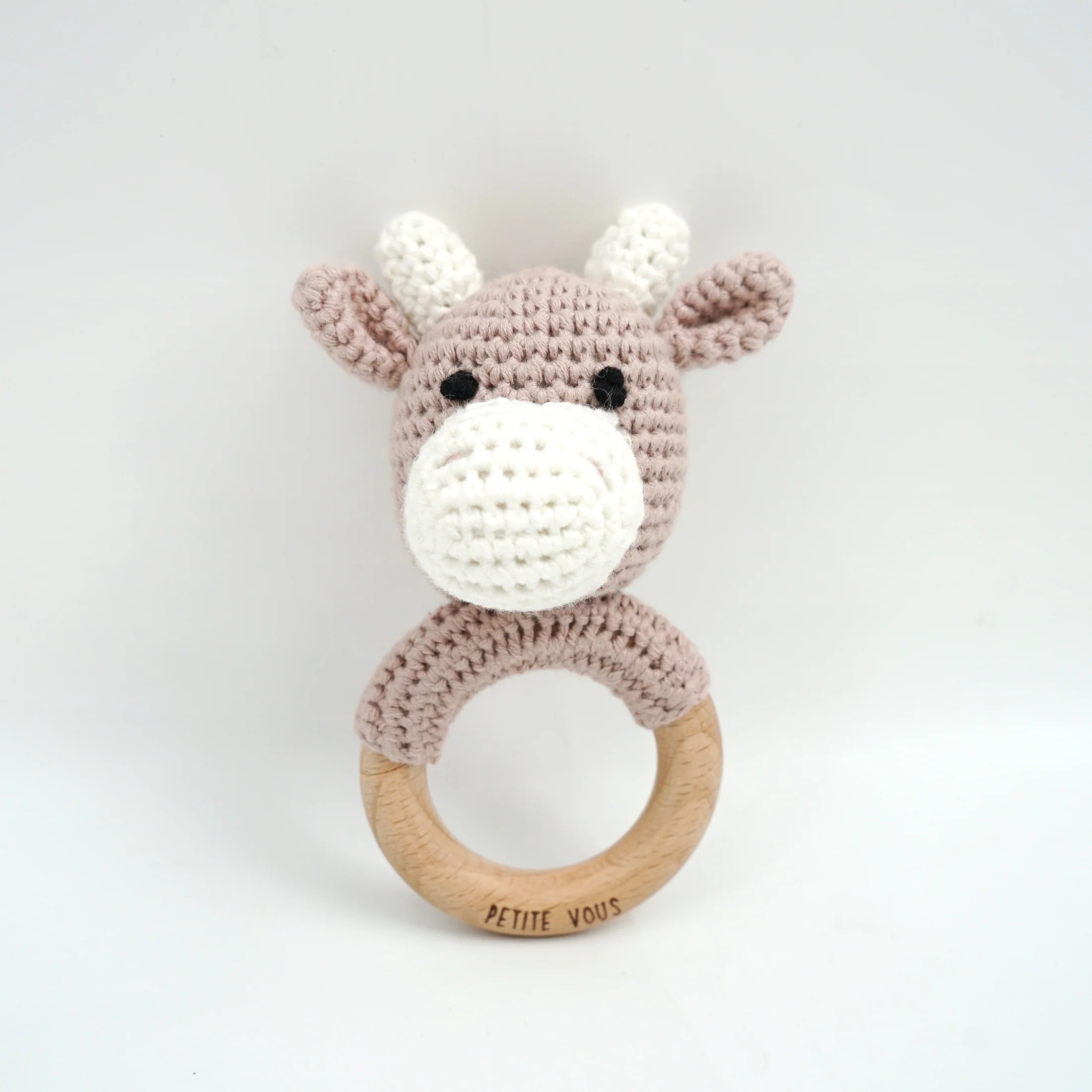 Petite Vous Cotton Crochet Ring Rattle - Jasper the Cow