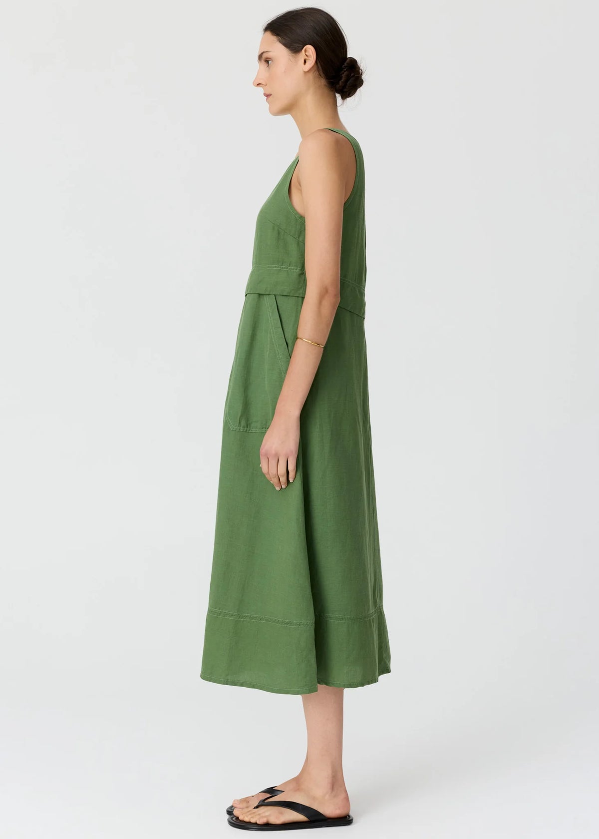 Pol Frankie Double Layer Dress - Fern