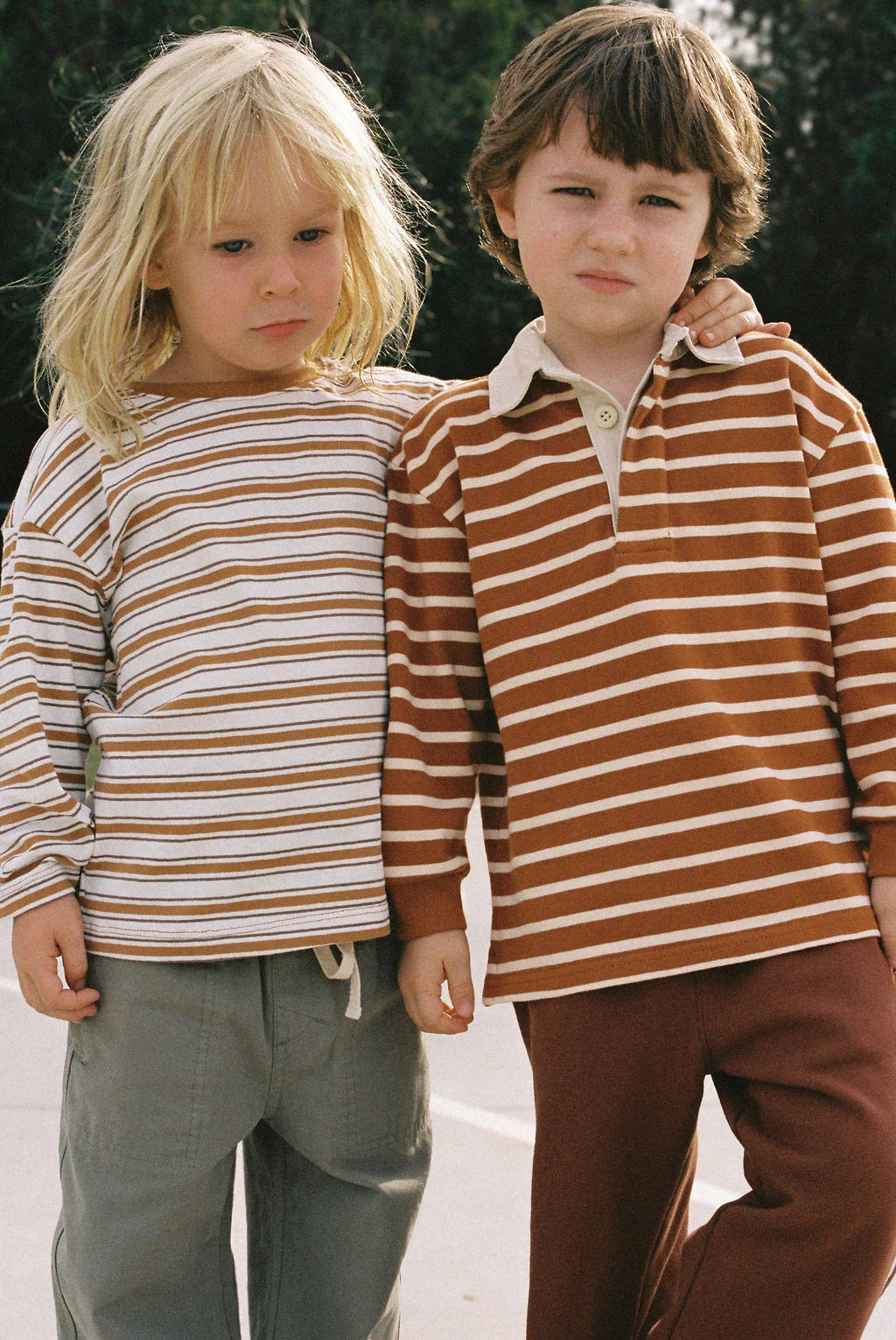 Rhythm Kids Vintage Stripe LS T-Shirt - Golden Brown