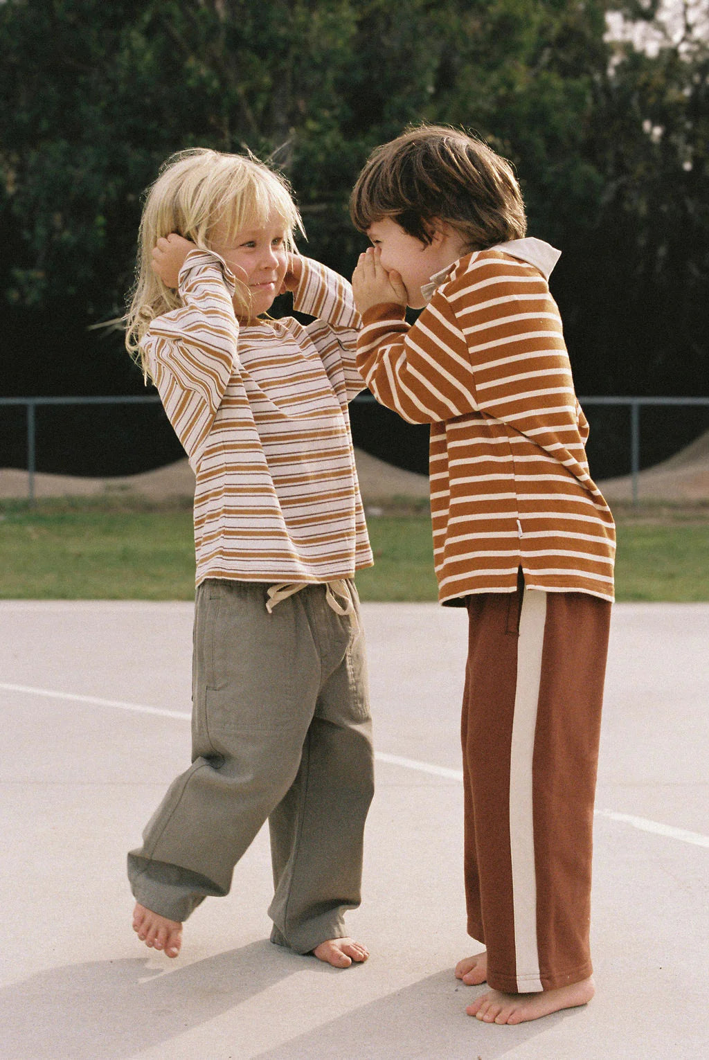 Rhythm Kids Vintage Stripe Trackpant - Earth