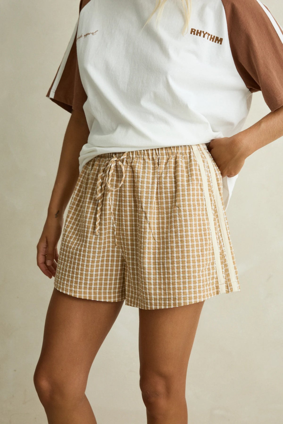 Rhythm Kirri Check Short - Tan