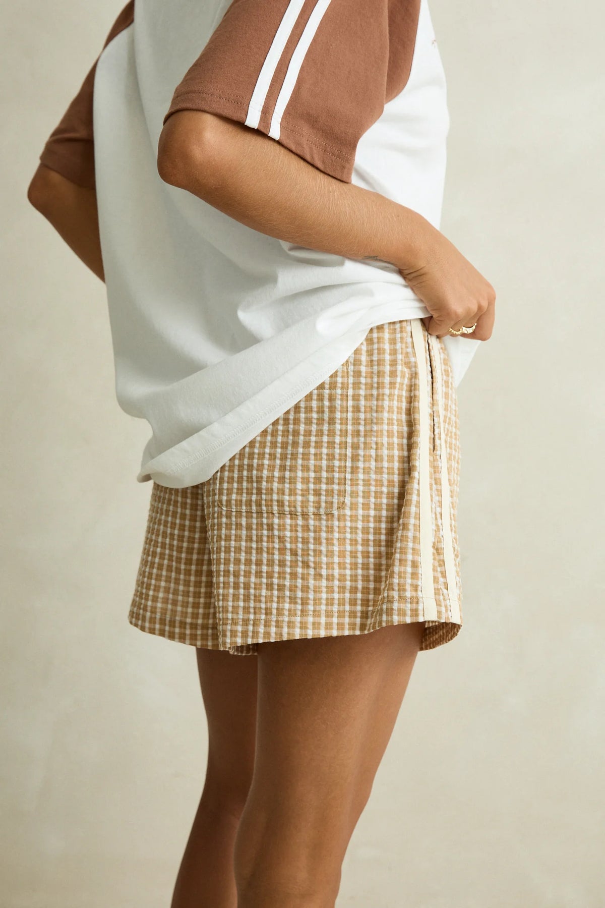 Rhythm Kirri Check Short - Tan