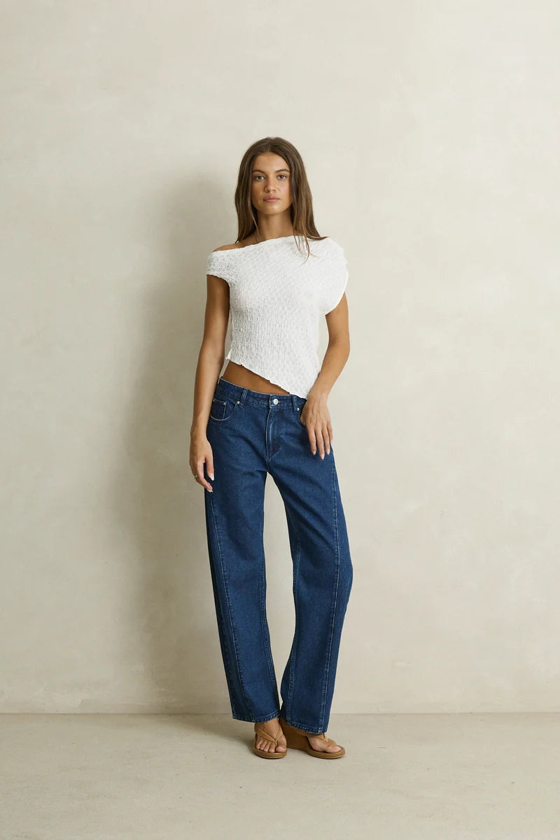 Rhythm Maya Lace Asymmetric Top - White