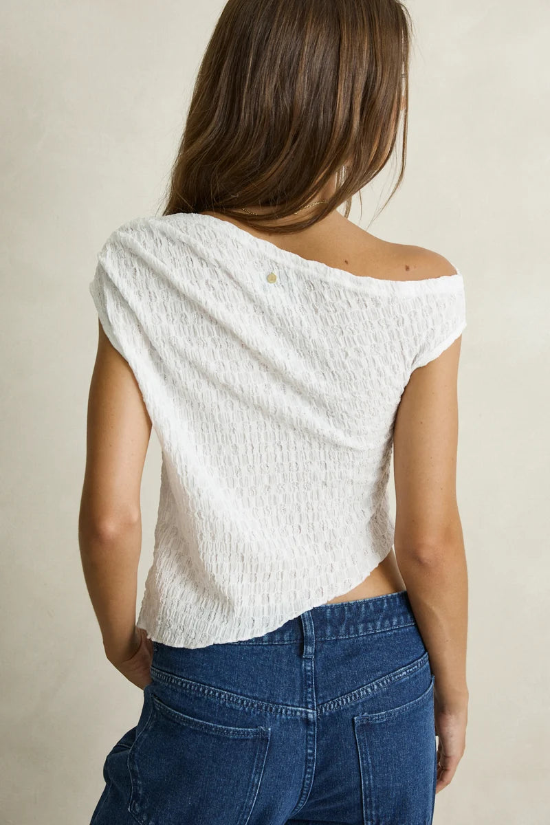 Rhythm Maya Lace Asymmetric Top - White
