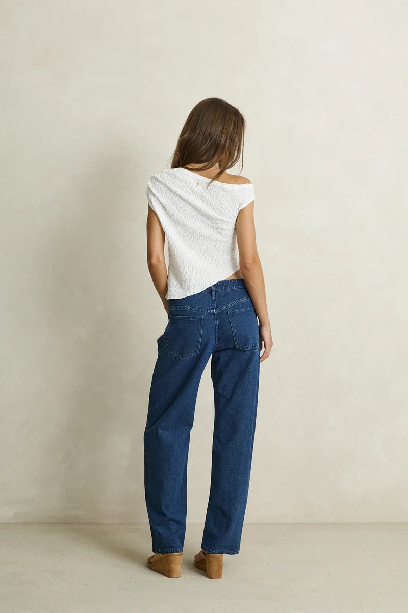 Rhythm Maya Lace Asymmetric Top - White