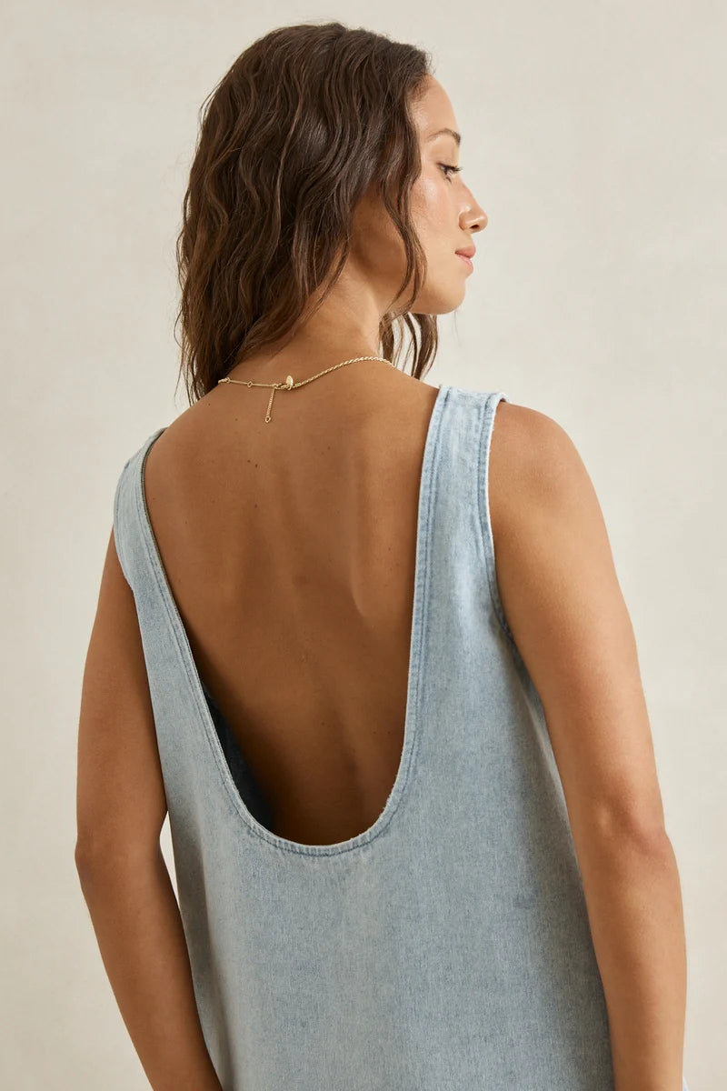 Rhythm Riley Denim Mini Dress - Light Wash